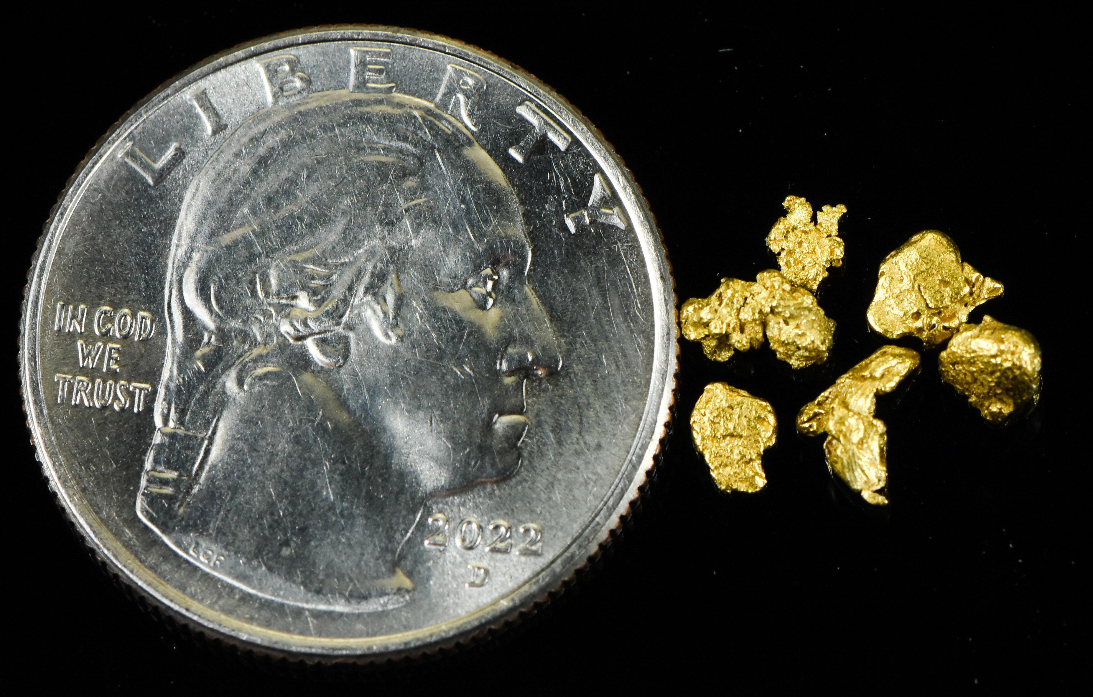 Alaskan Yukon Gold Rush Nuggets #8 Mesh .78 Grams or 1/2 dwt of Fines