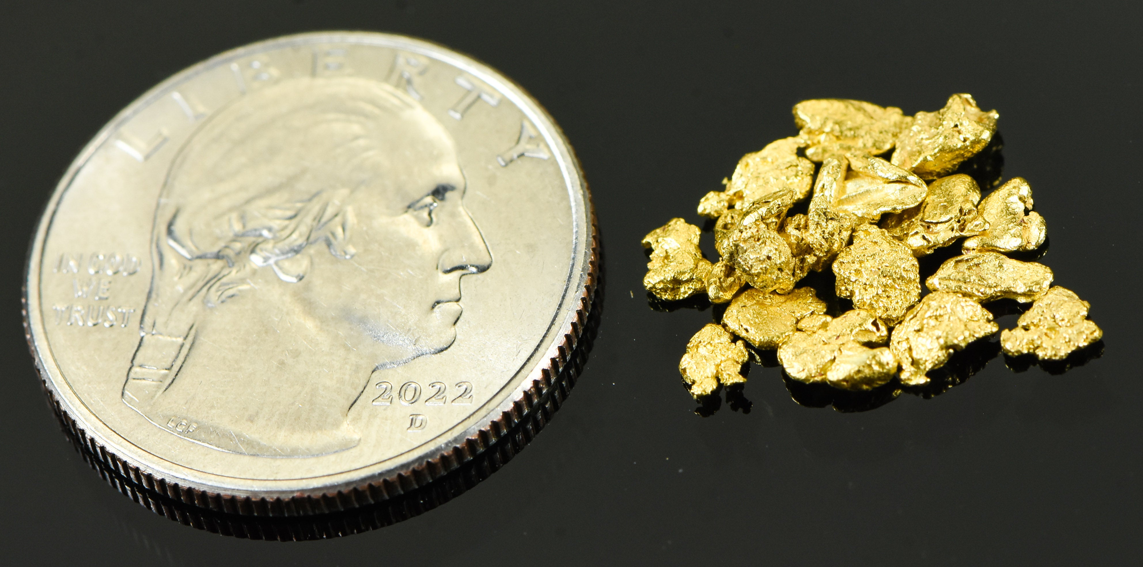 Alaskan Yukon Gold Rush Nuggets #8 Mesh 2 Grams of Fines