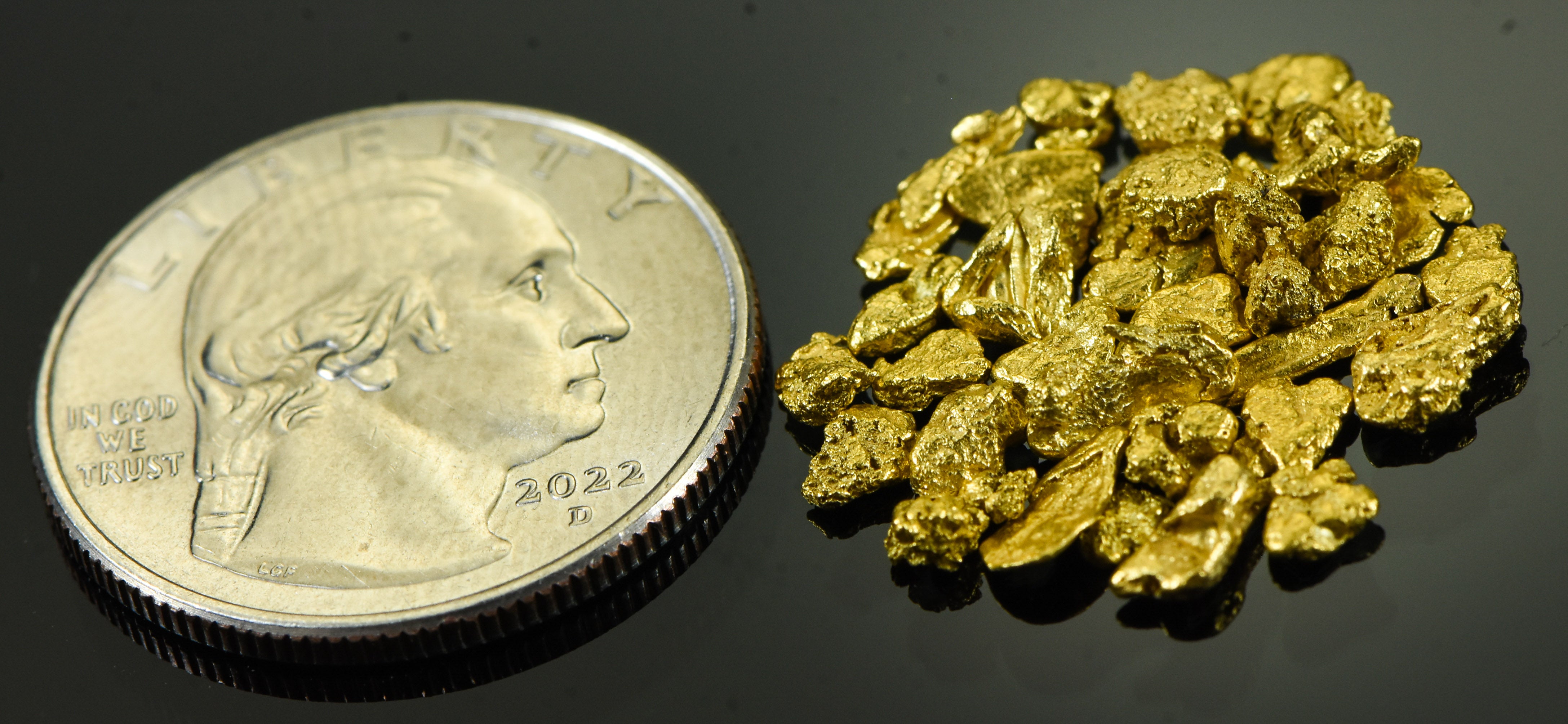 Alaskan Yukon Gold Rush Nuggets #8 Mesh .15 Troy Oz 4.65 Grams or 3 DWT