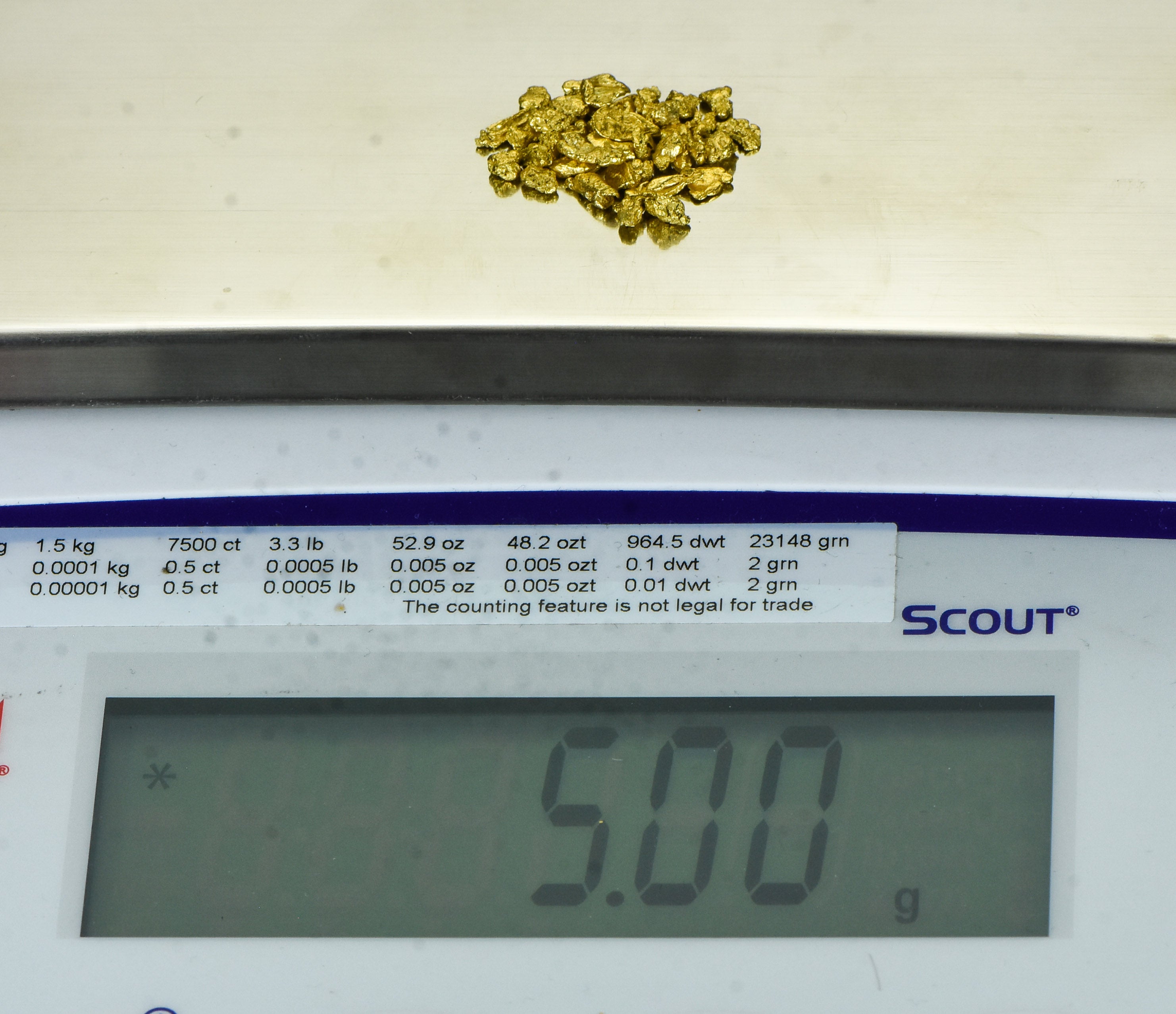 Alaskan Yukon Gold Rush Nuggets #8 Mesh 5 GRAMS OF CLEAN GOLD FLAKES