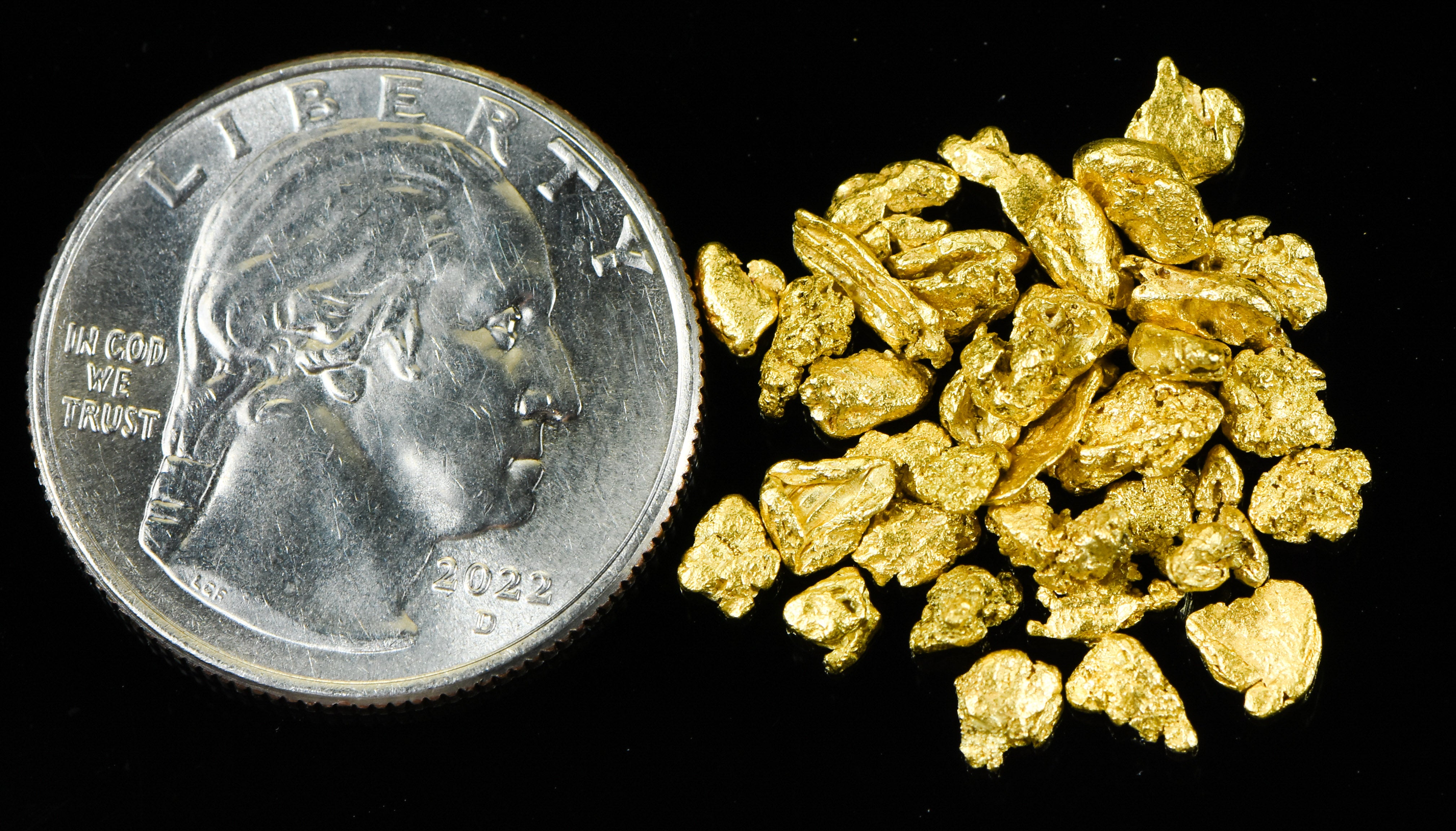 Alaskan Yukon Gold Rush Nuggets #8 Mesh 5 GRAMS OF CLEAN GOLD FLAKES