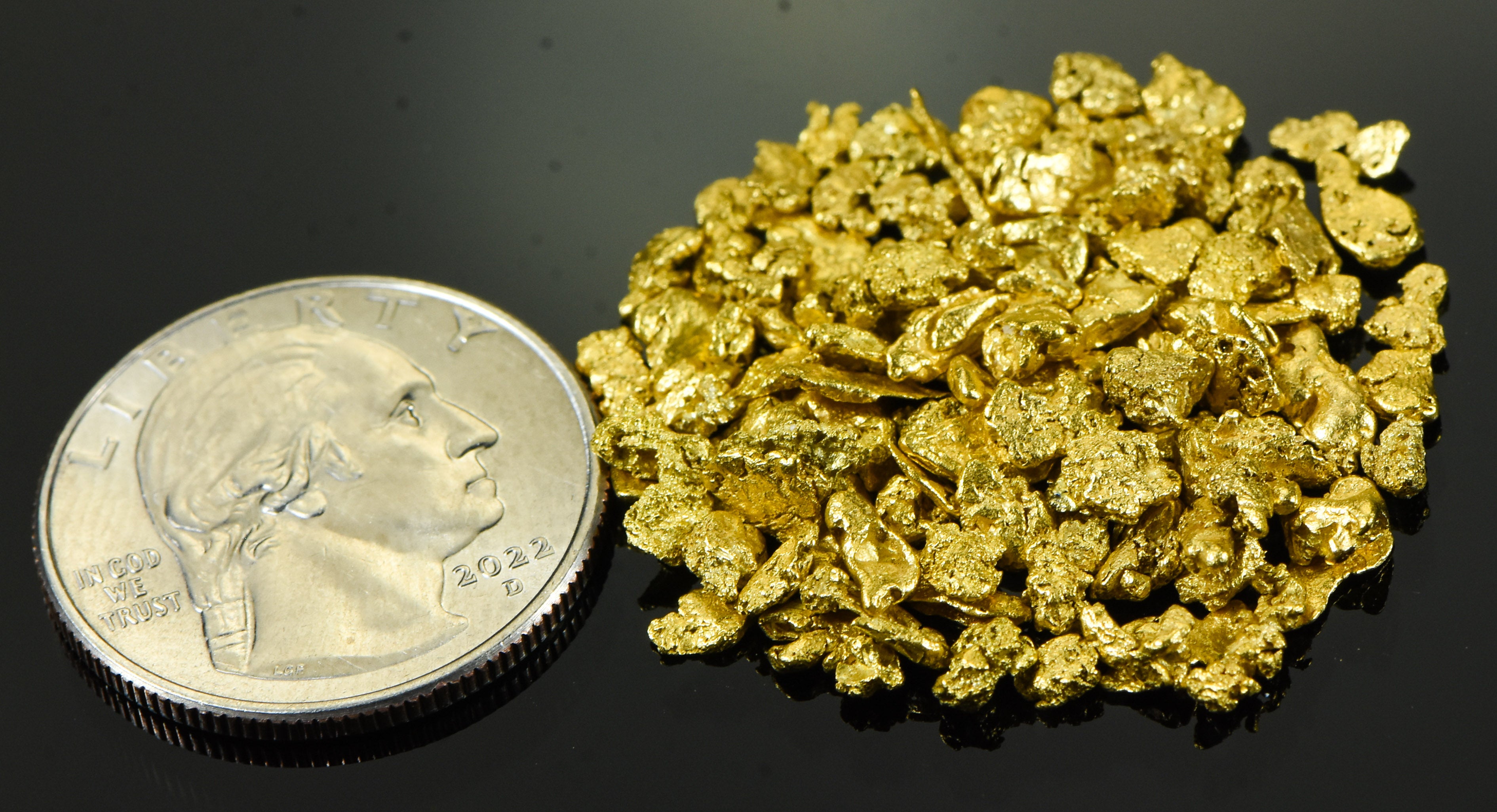 Alaskan Yukon Gold Rush Nuggets #8 Mesh 1/2 Troy Oz 15.5 Grams or 10 DWT