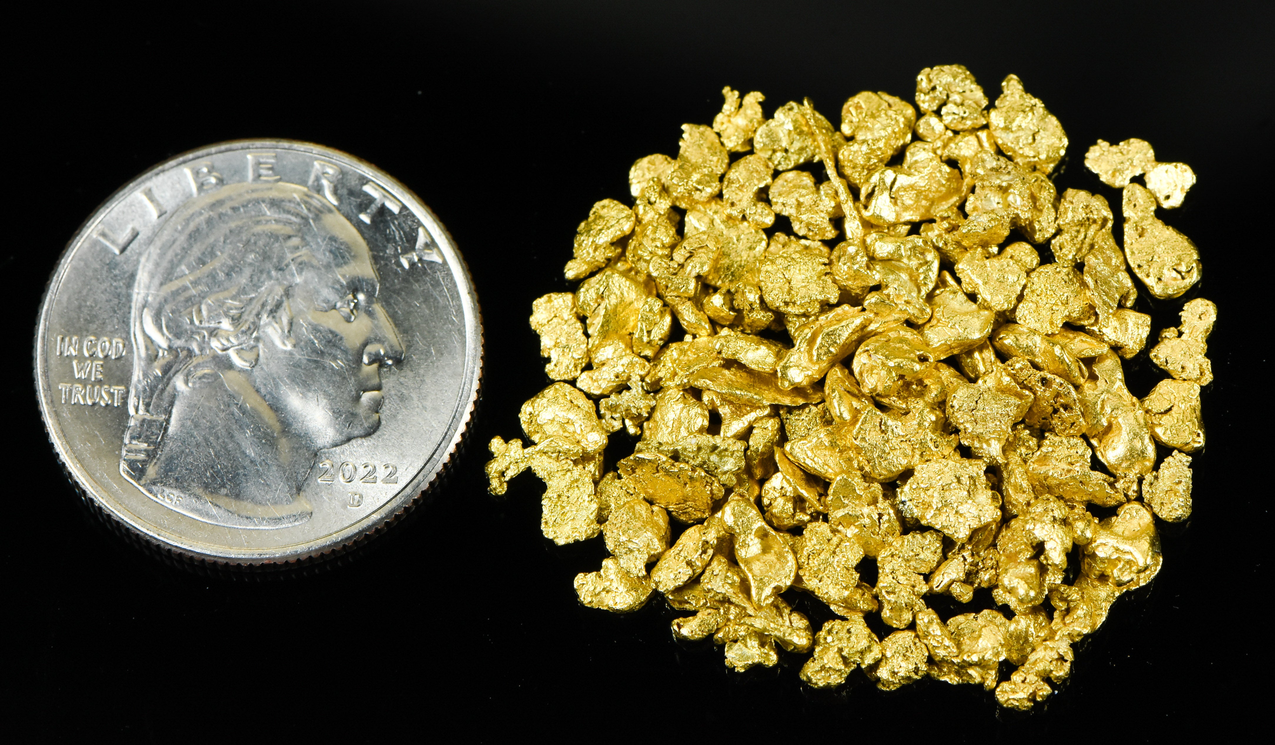 Alaskan Yukon Gold Rush Nuggets #8 Mesh 1/2 Troy Oz 15.5 Grams or 10 DWT
