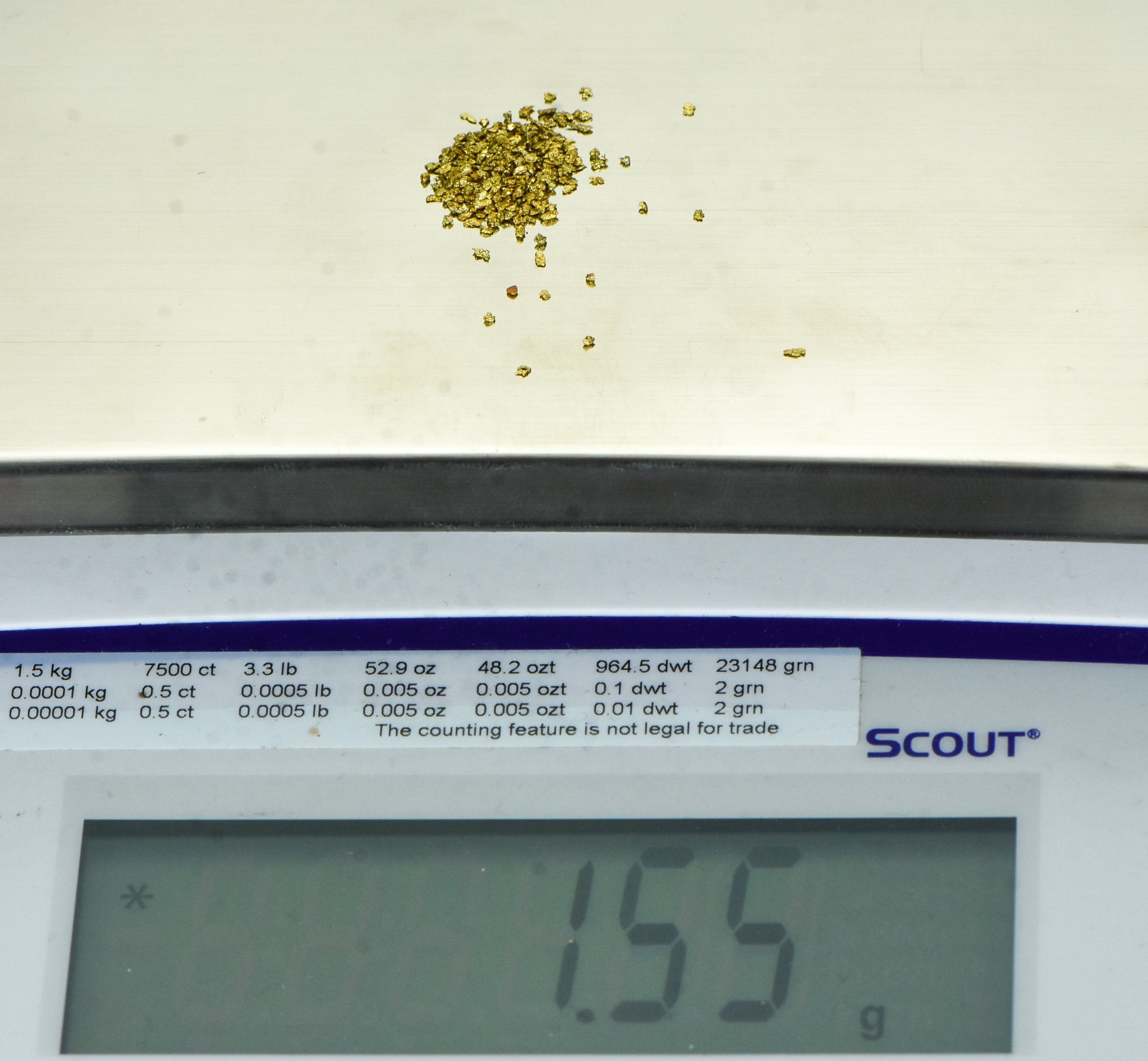 Alaskan Yukon Gold Rush Nuggets #25 Mesh .05 Troy Oz. 1.55 Grams or 1 DWT