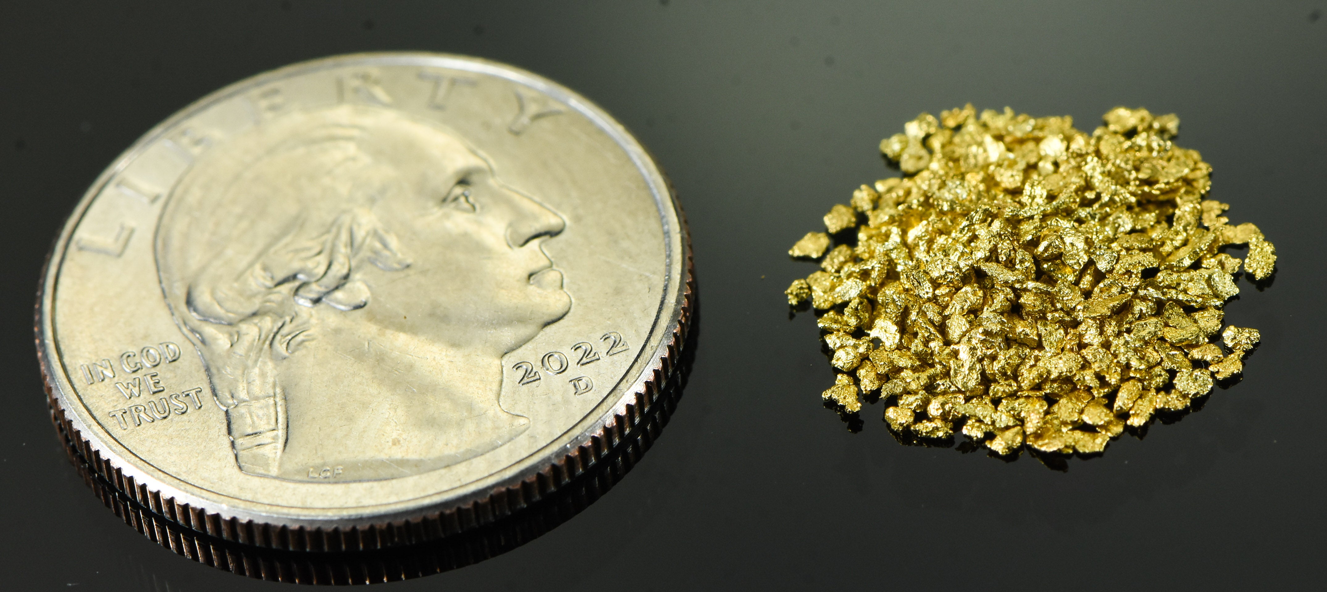 Alaskan Yukon Gold Rush Nuggets #25 Mesh .05 Troy Oz. 1.55 Grams or 1 DWT