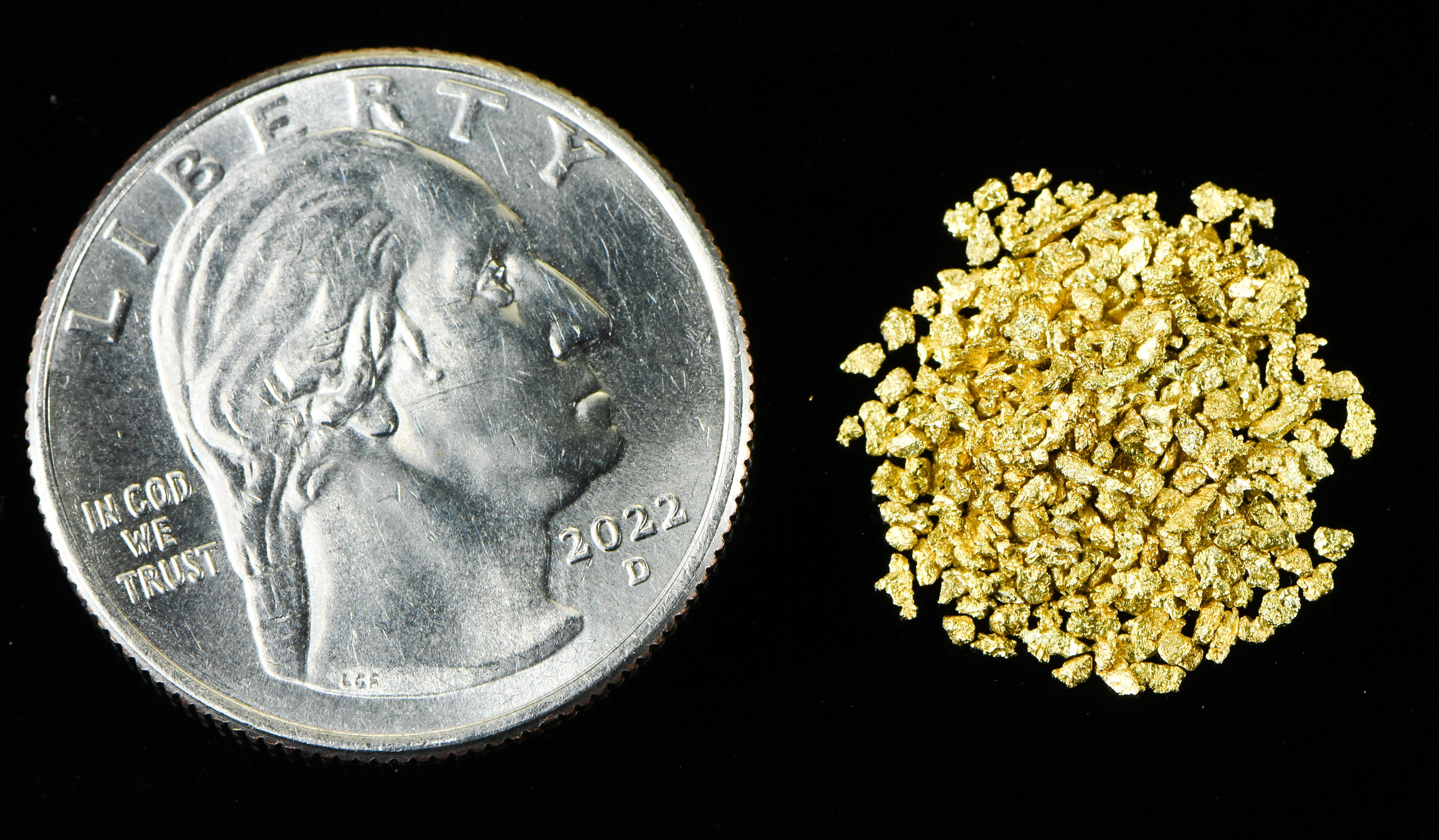 Alaskan Yukon Gold Rush Nuggets #25 Mesh .05 Troy Oz. 1.55 Grams or 1 DWT