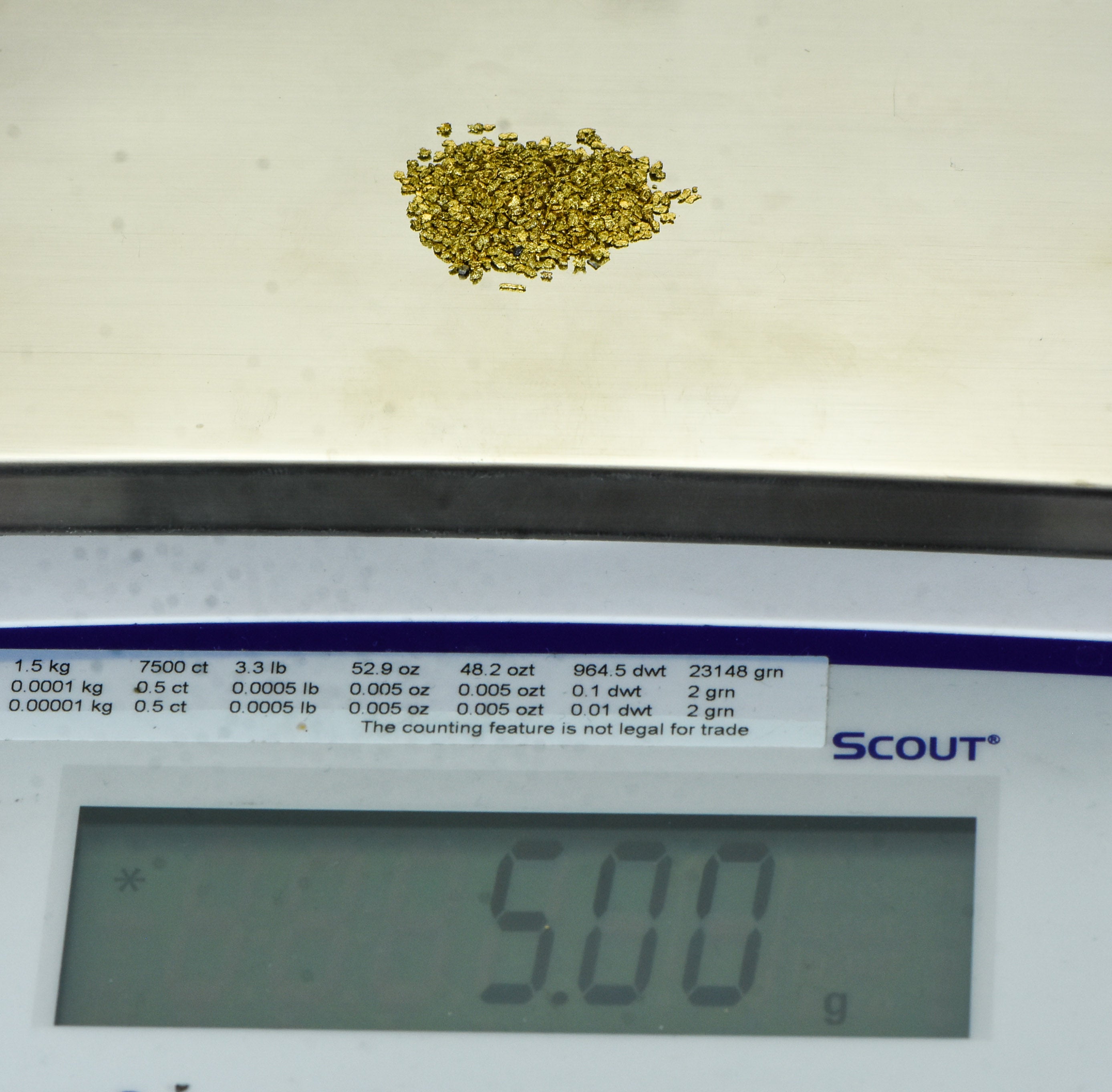 Alaskan Yukon Gold Rush Nuggets #25 Mesh 5 GRAMS OF CLEAN GOLD FLAKES.