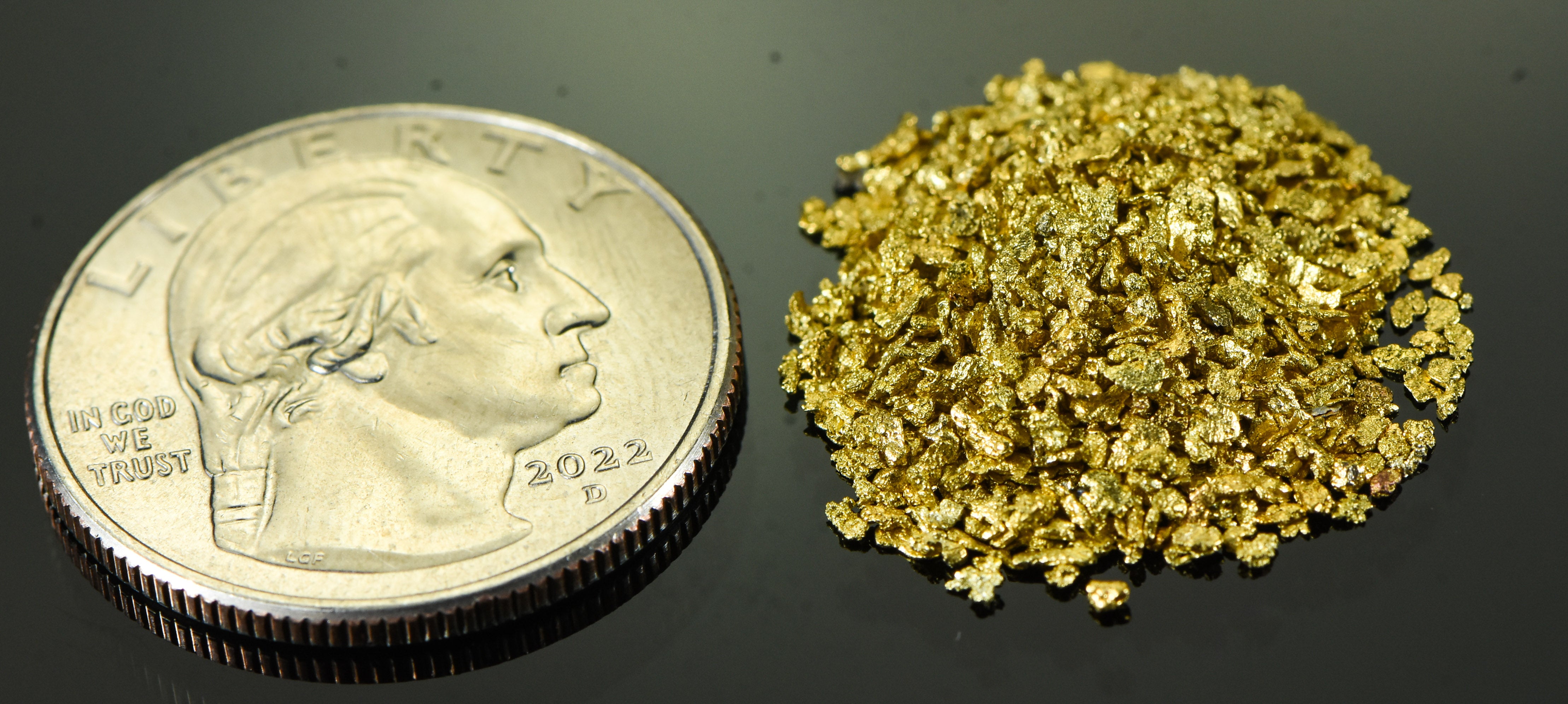 Alaskan Yukon Gold Rush Nuggets #25 Mesh 5 GRAMS OF CLEAN GOLD FLAKES.