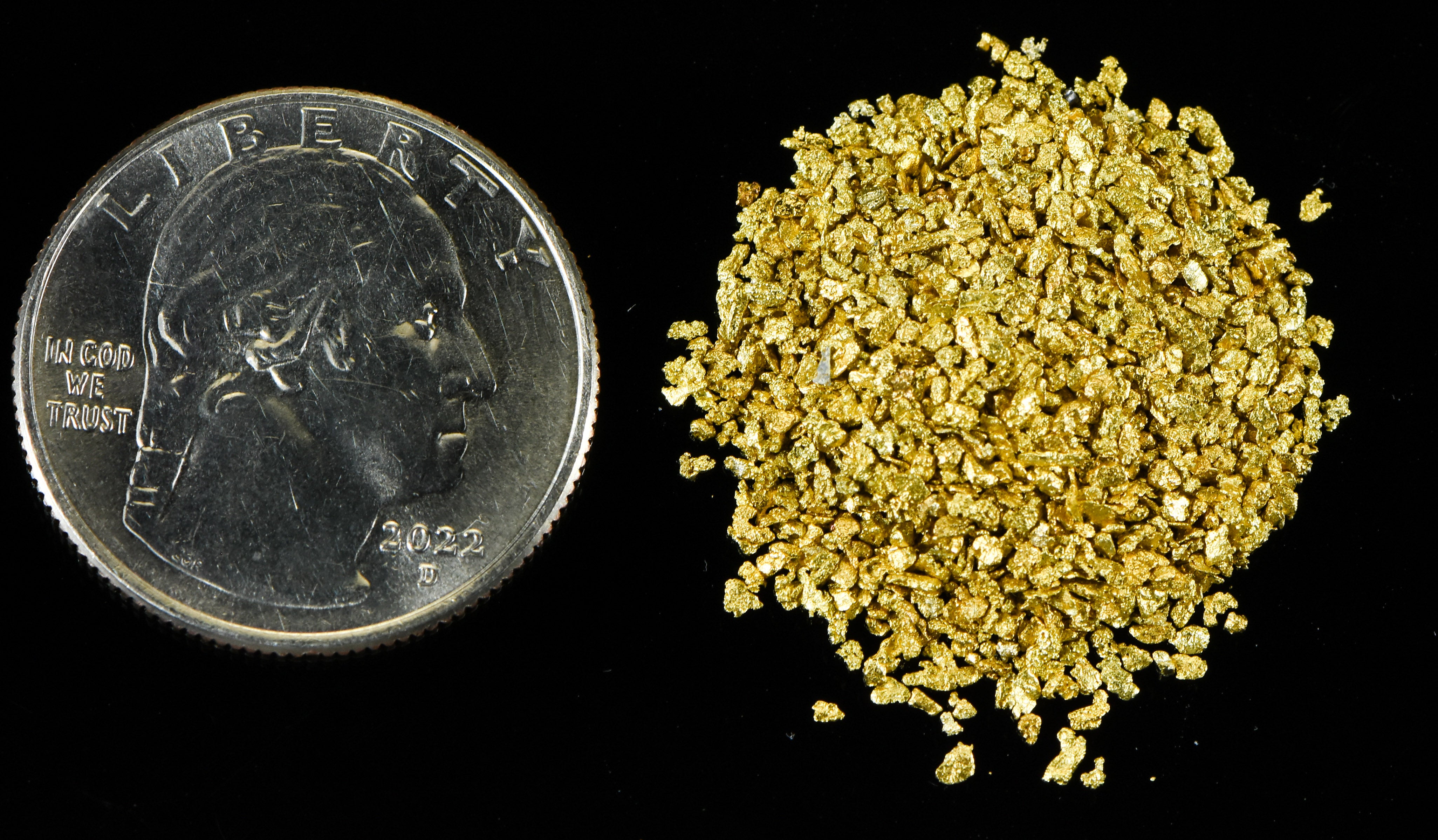 Alaskan Yukon Gold Rush Nuggets #25 Mesh 1/4 Troy Oz 7.75 Grams or 5 DWT