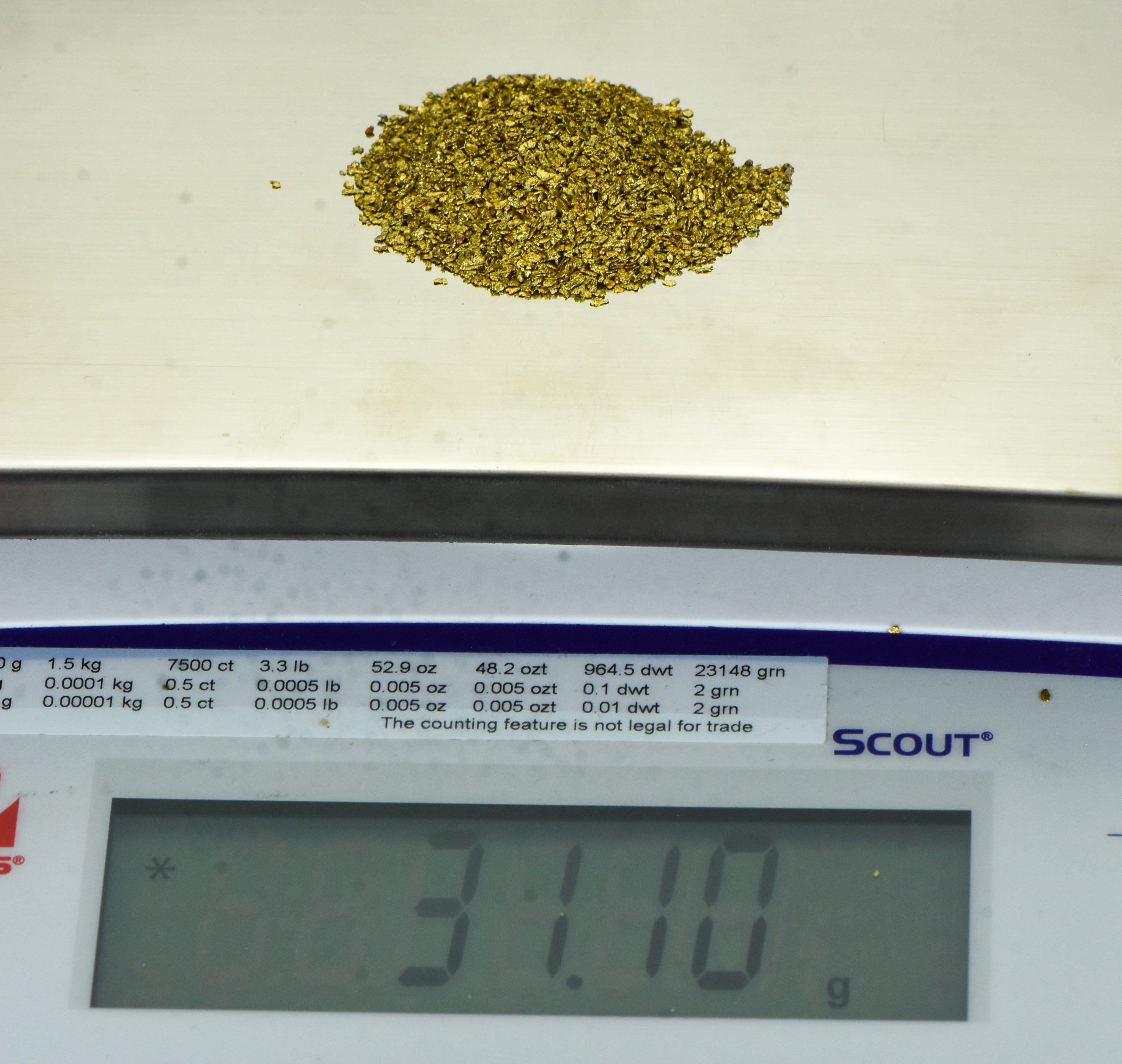 Alaskan Yukon Gold Rush Nuggets #25 Mesh 1 Troy Oz 31.1 Gram 20 DWT Authentic
