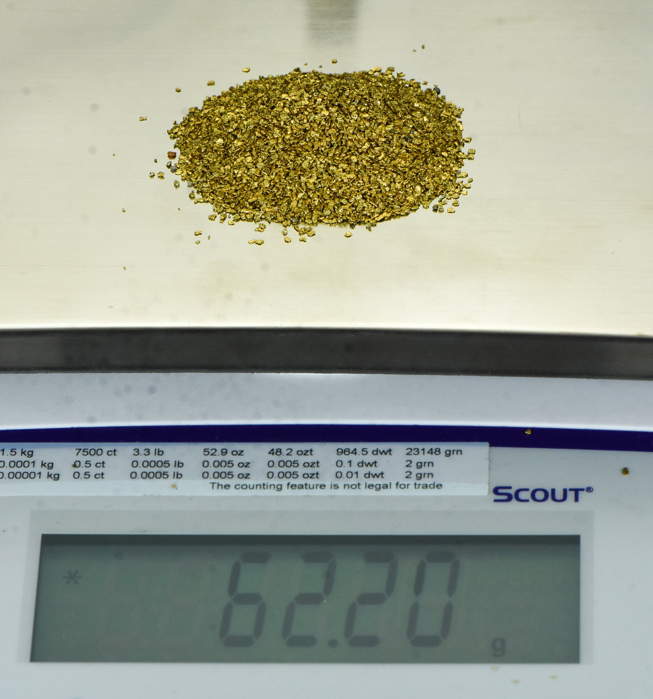 Alaskan Yukon Gold Rush Nuggets #25 Mesh 2 Troy Oz 62.2 Gram 40 DWT Authentic