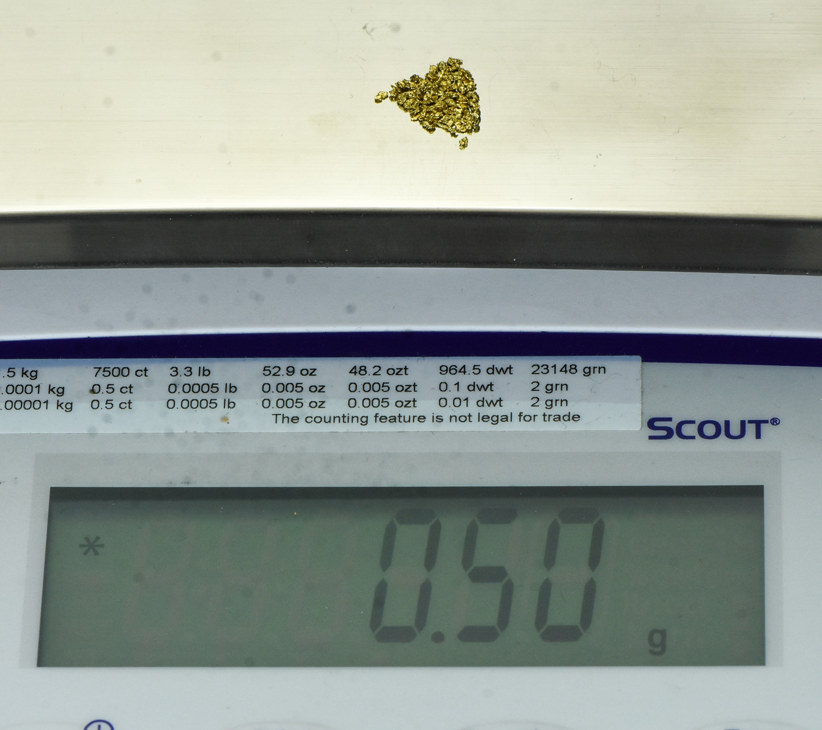 Alaskan Yukon Gold Rush Nuggets 18 Mesh 1/2  Gram of Small Fines