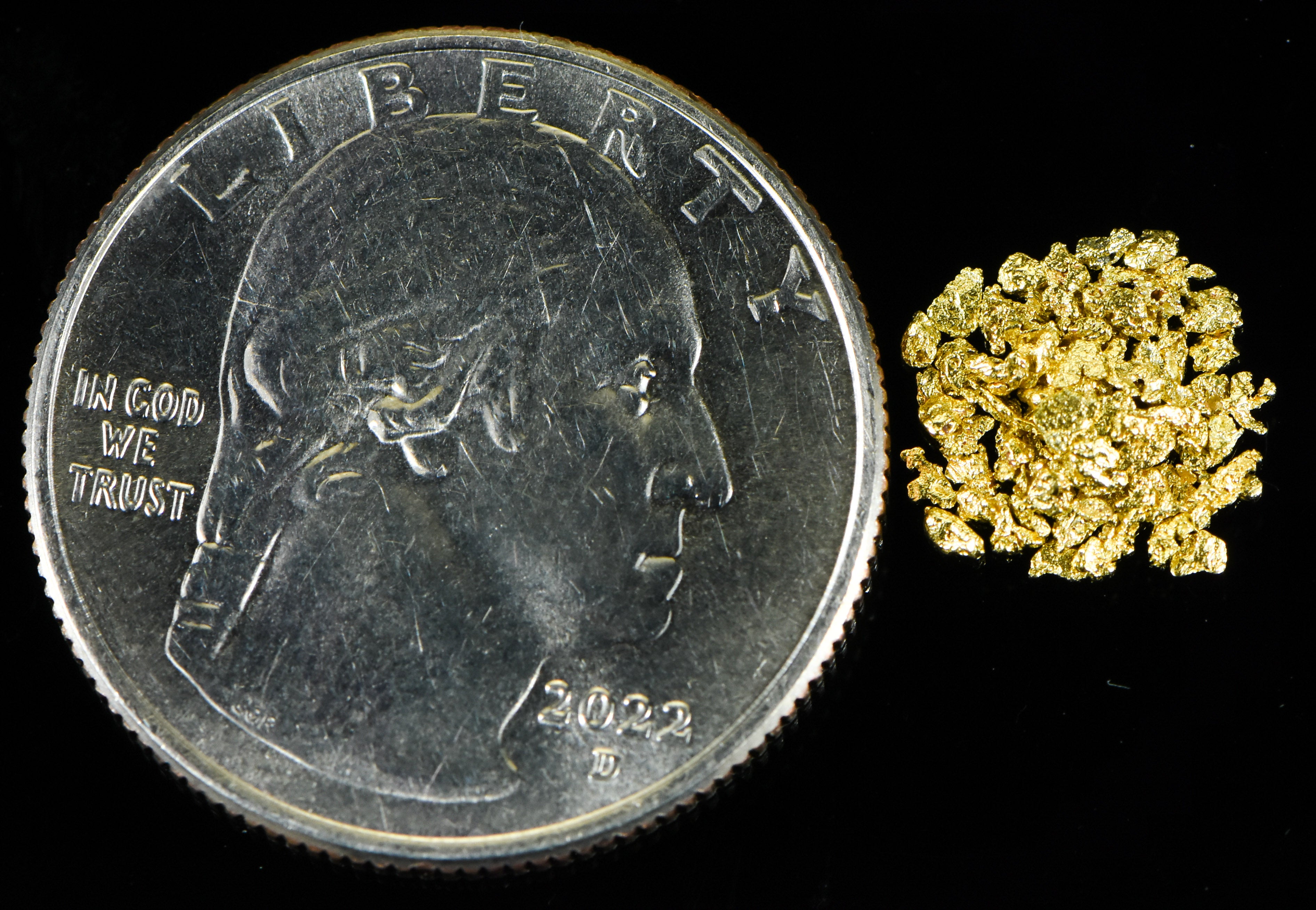 Alaskan Yukon Gold Rush Nuggets 18 Mesh 1/2  Gram of Small Fines