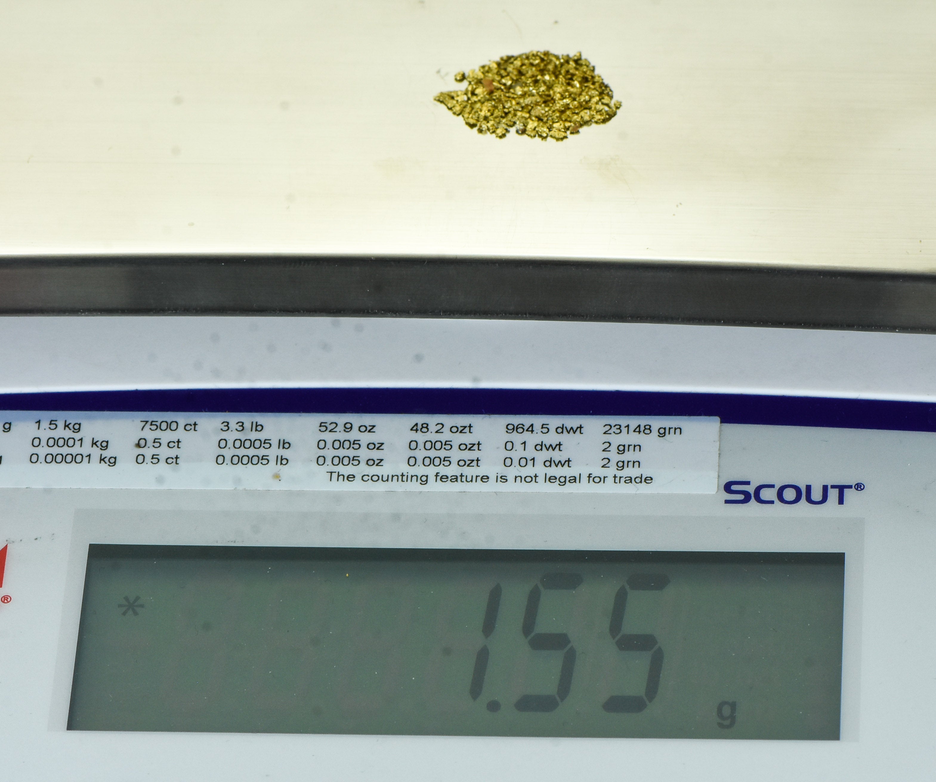 Alaskan Yukon Gold Rush Nuggets 18 Mesh .05 Troy Oz.1.55 Grams or 1 DWT
