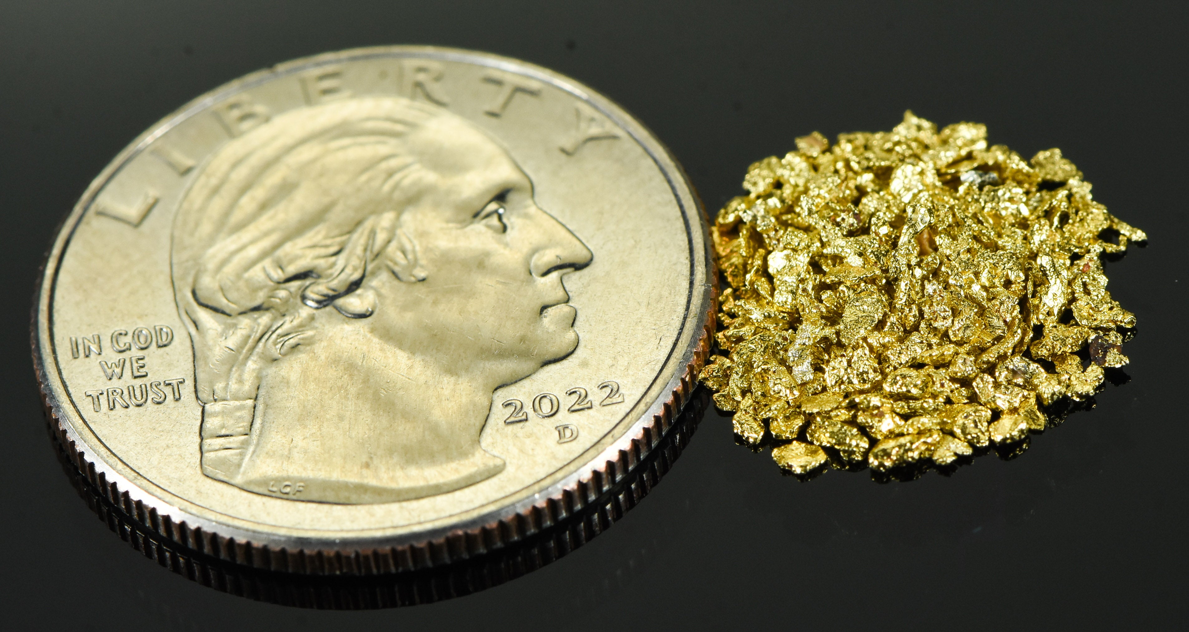 Alaskan Yukon Gold Rush Nuggets 18 Mesh .05 Troy Oz.1.55 Grams or 1 DWT