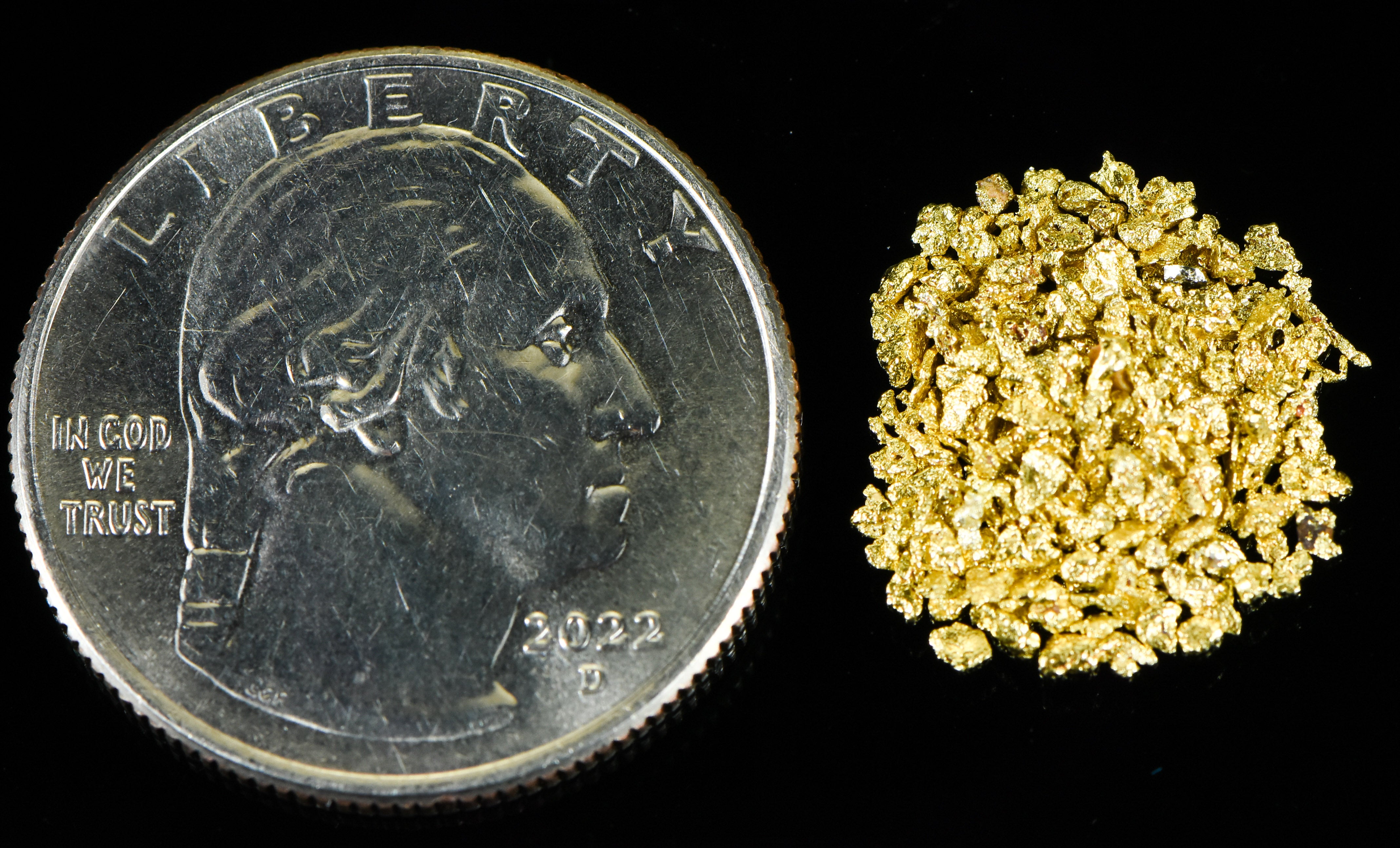 Alaskan Yukon Gold Rush Nuggets 18 Mesh .05 Troy Oz.1.55 Grams or 1 DWT