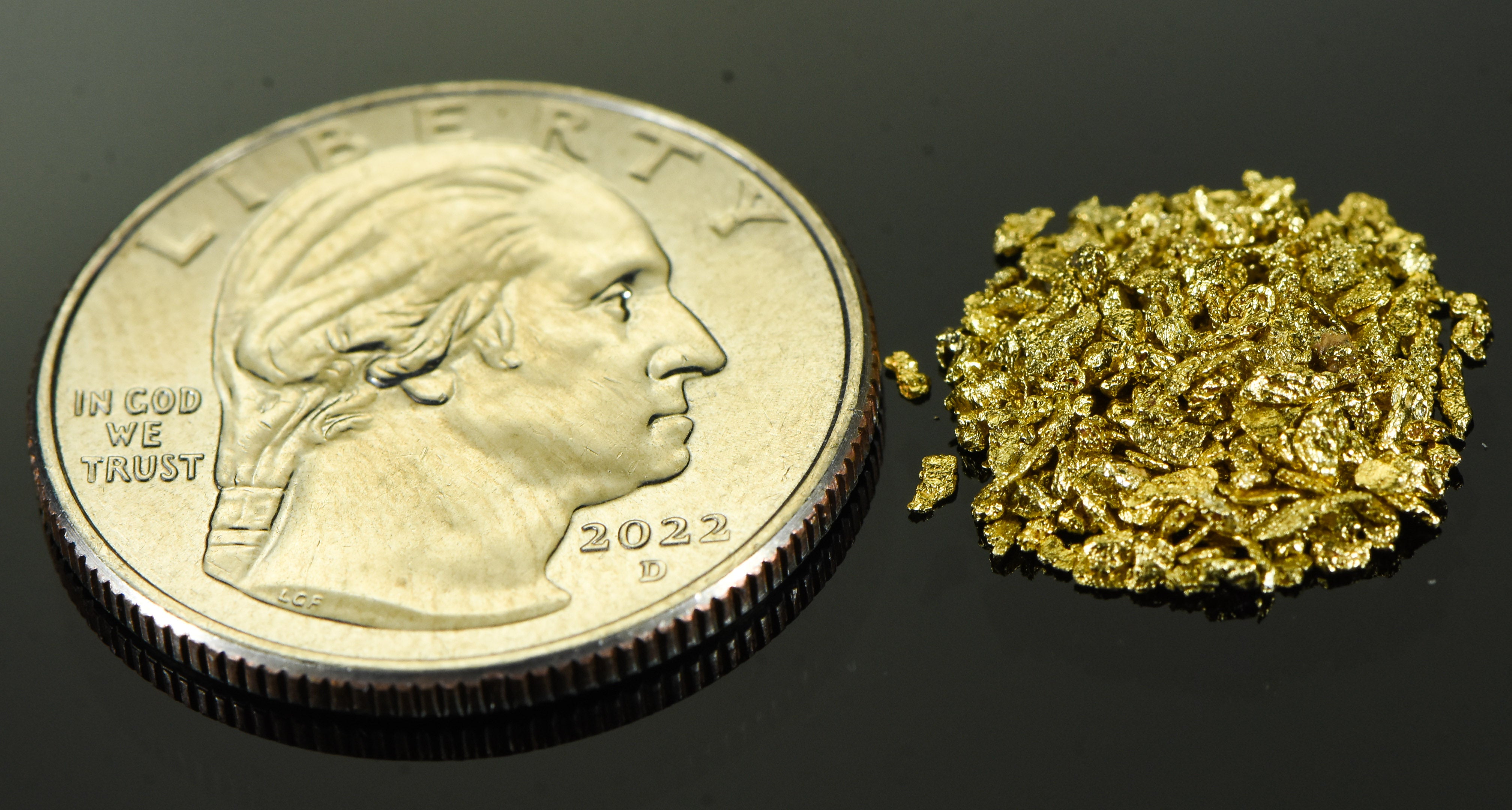Alaskan Yukon Gold Rush Nuggets 18 Mesh 2 Grams of Small Fines