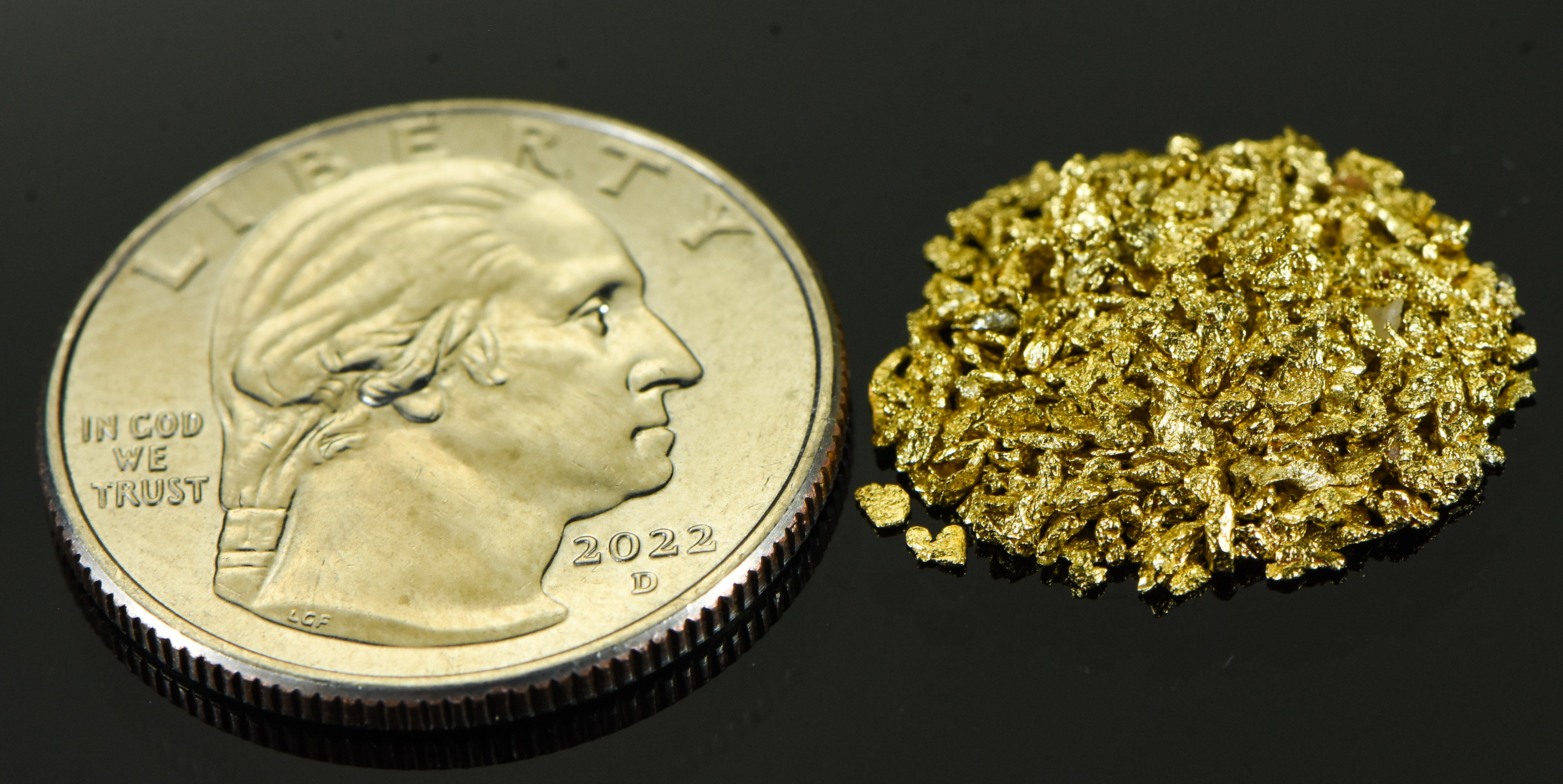 Alaskan Yukon Gold Rush Nuggets 18 Mesh 1/10 Troy Oz 3.1 Grams or 2 DWT