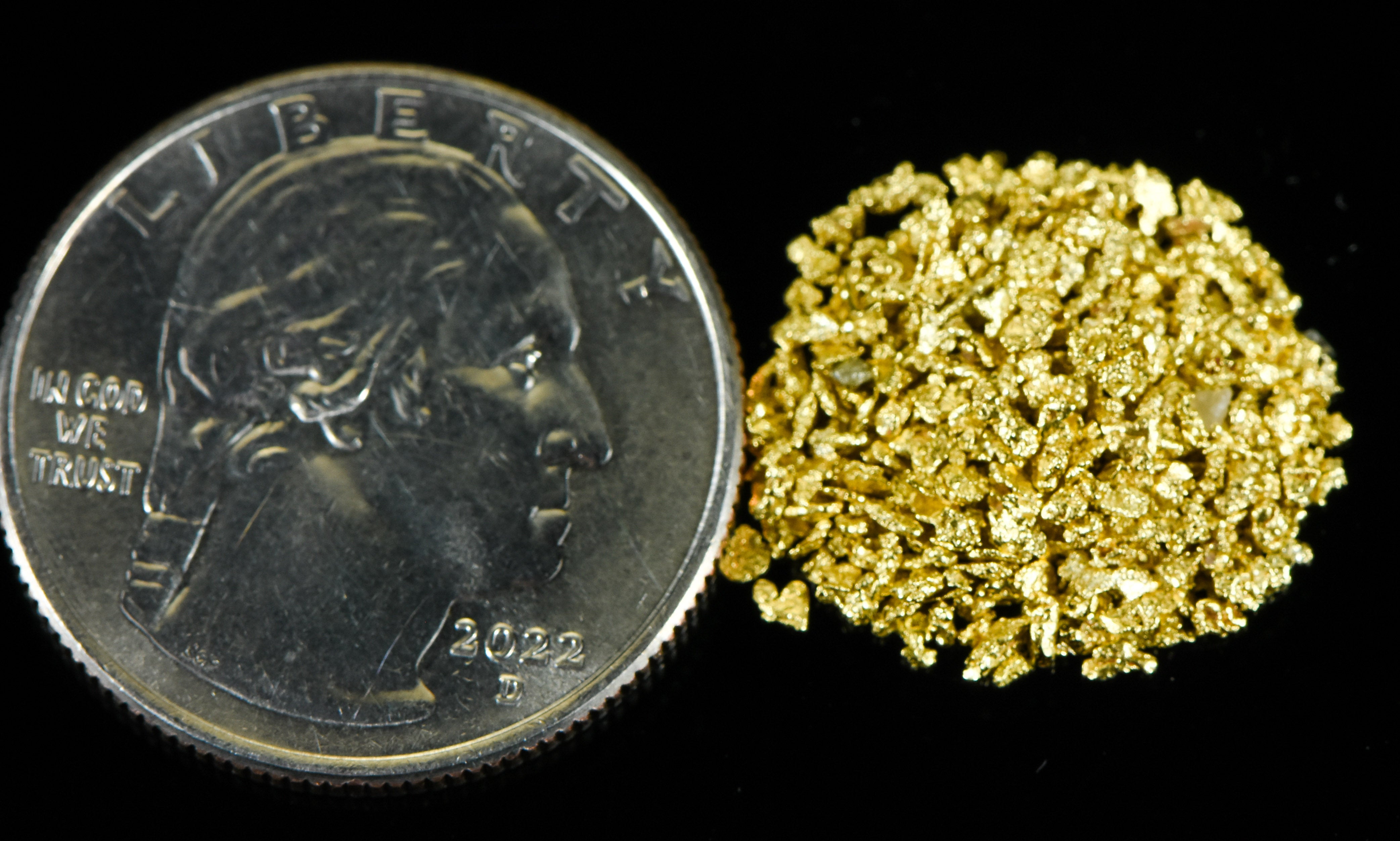 Alaskan Yukon Gold Rush Nuggets 18 Mesh 1/10 Troy Oz 3.1 Grams or 2 DWT