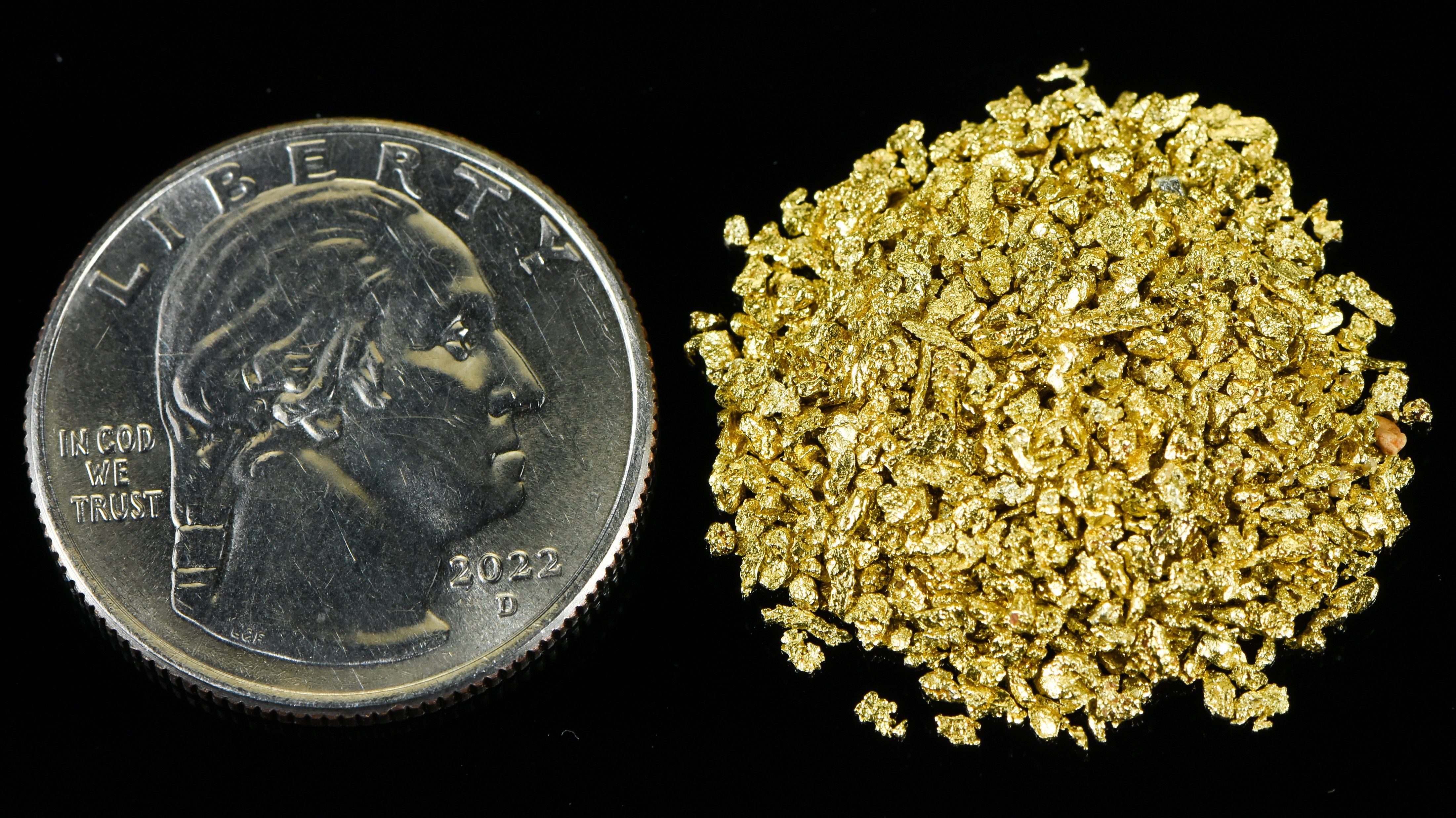 Alaskan Yukon Gold Rush Nuggets 18 Mesh 1/4 Troy Oz 7.75 Grams or 5 DWT