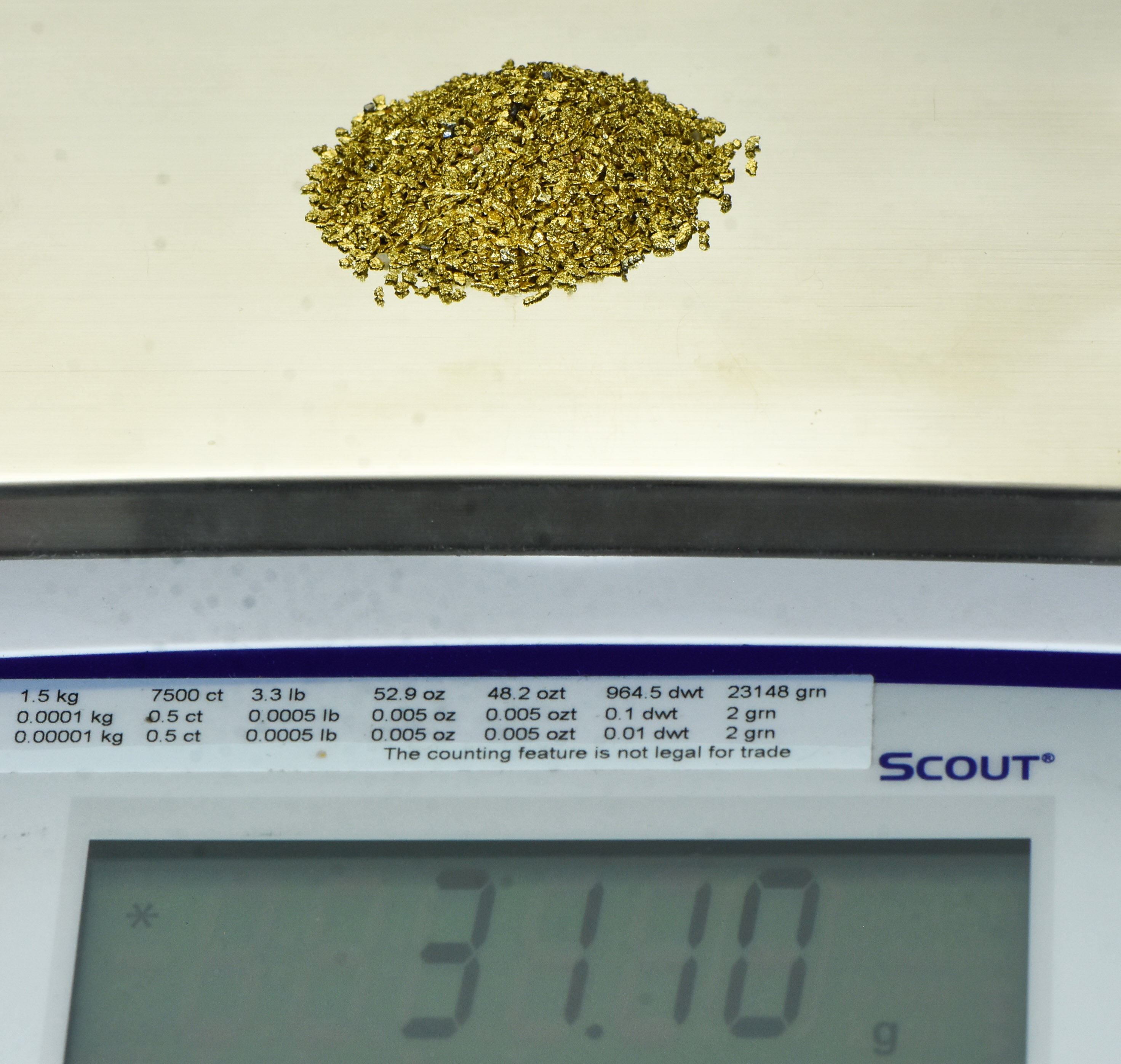 Alaskan Yukon Gold Rush Nuggets 18 Mesh 1 Troy Oz 31.1 Gram 20 DWT