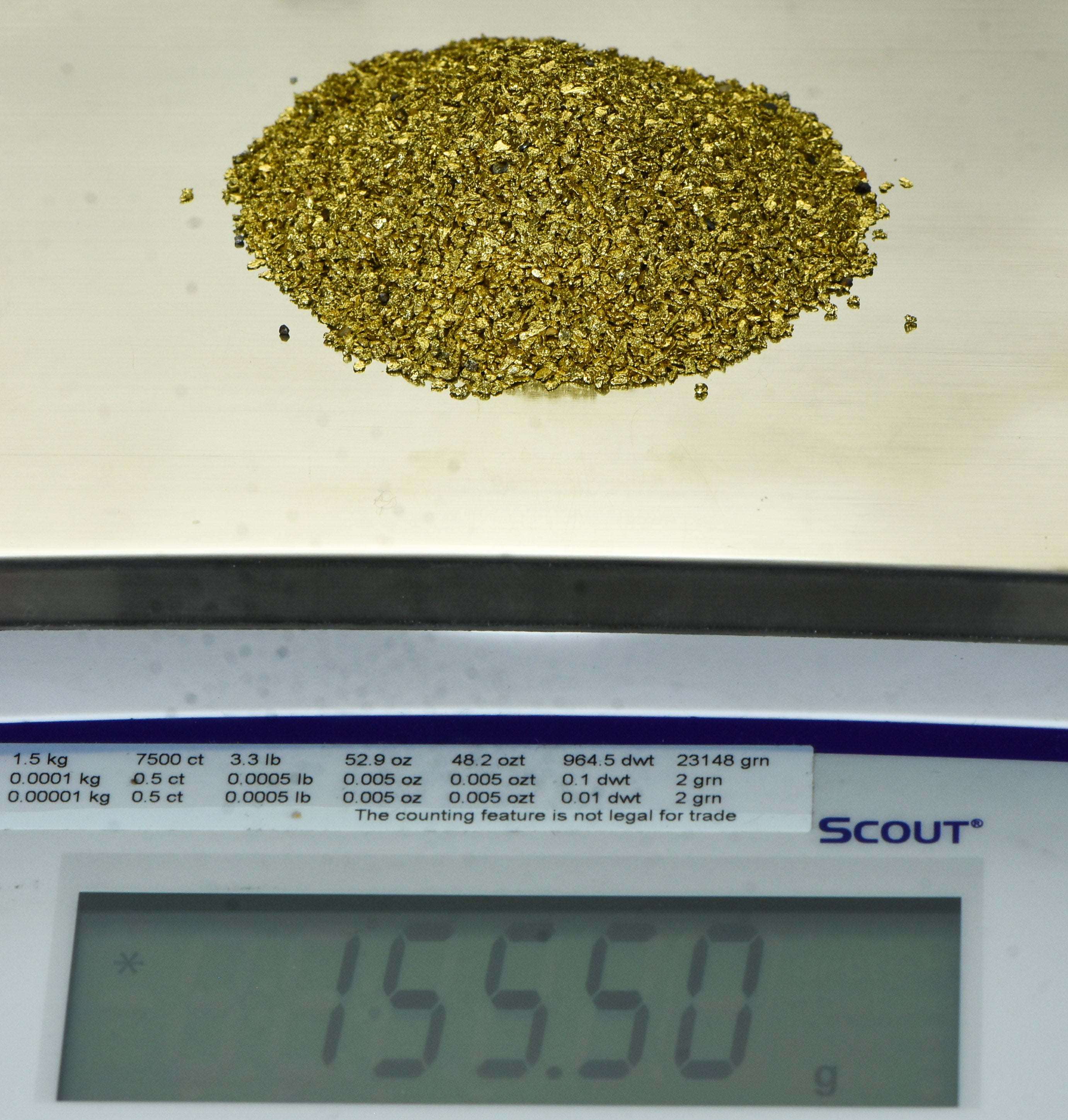 Alaskan Yukon Gold Rush Nuggets 18 Mesh 5 Troy Ounce 155.5 Grams