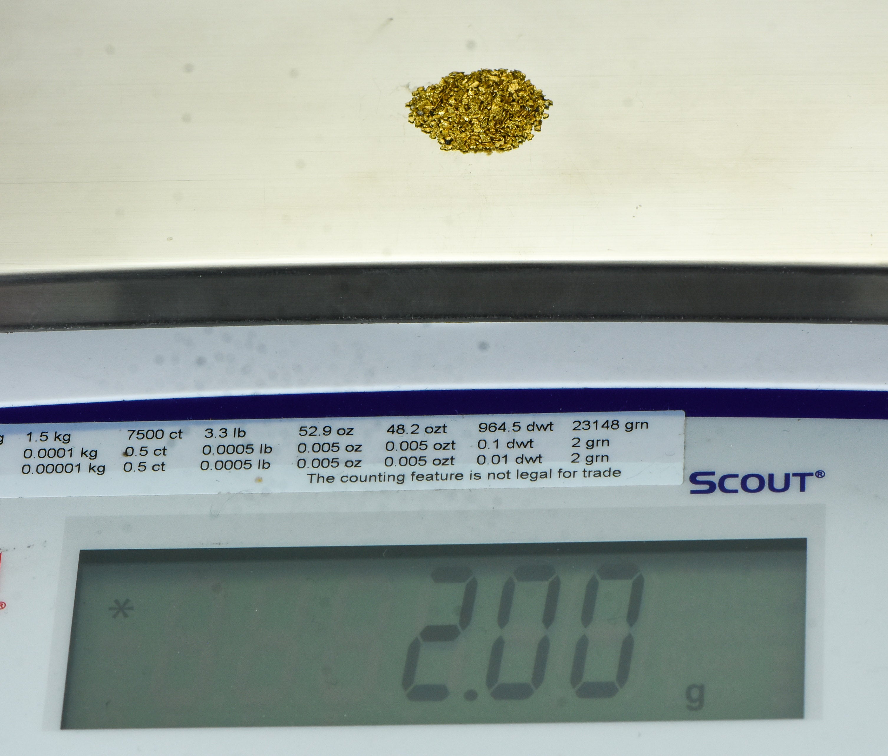 Alaskan Yukon Gold Rush Nuggets #30 Mesh 2 Grams of Super Small Fines