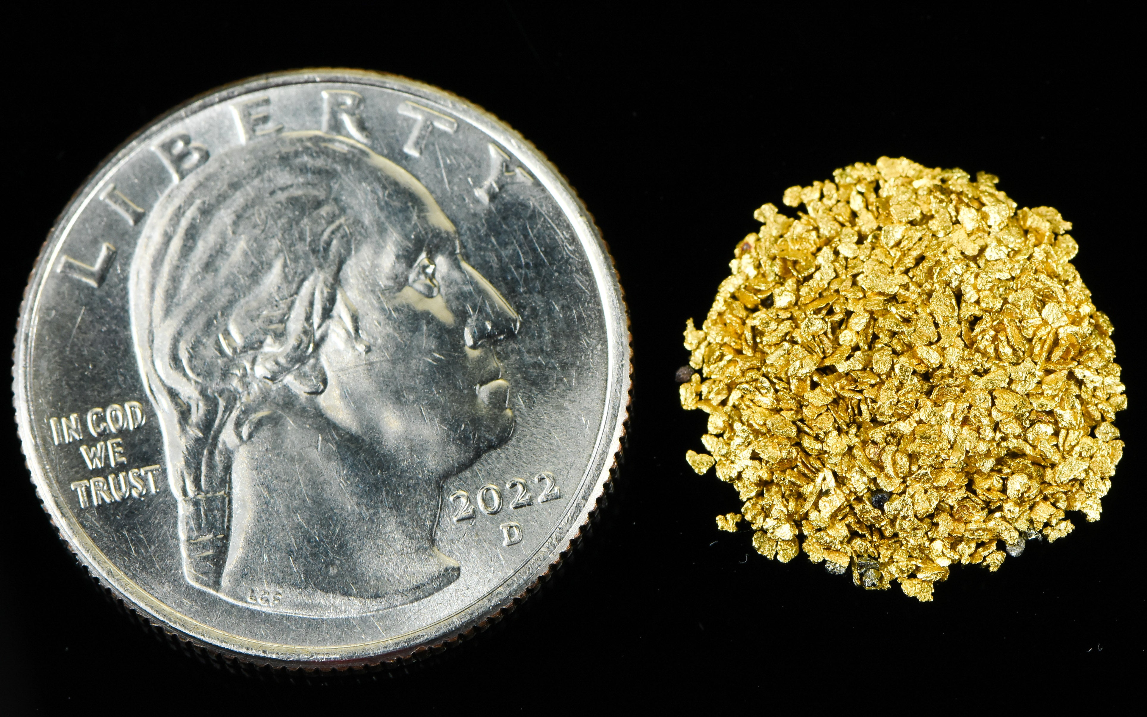 Alaskan Yukon Gold Rush Nuggets #30 Mesh 2 Grams of Super Small Fines