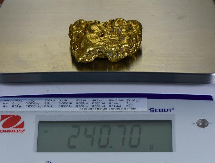 Large Alaskan BC Natural Gold Nugget 240.70 Grams Genuine 7.73 Troy Ounces