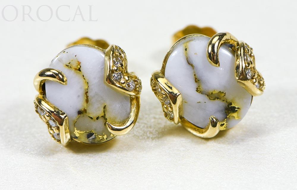Gold Quartz Earrings "Orocal" EN1133DQ Genuine Hand Crafted Jewelry - 14K Gold Casting