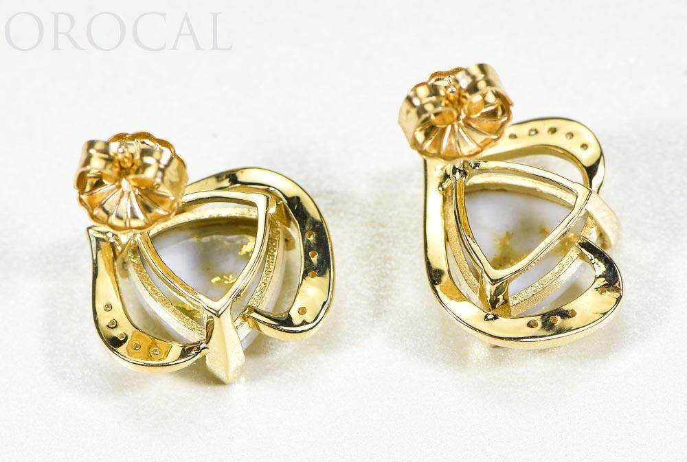 Gold Quartz Earrings "Orocal" EN1134DQ Genuine Hand Crafted Jewelry - 14K Gold Casting