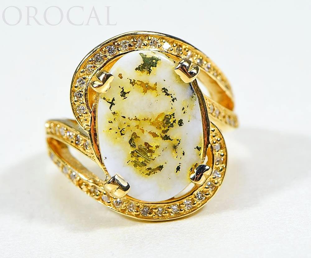 Gold Quartz Ladies Ring "Orocal" RL1105DQ Genuine Hand Crafted Jewelry - 14K Gold Casting