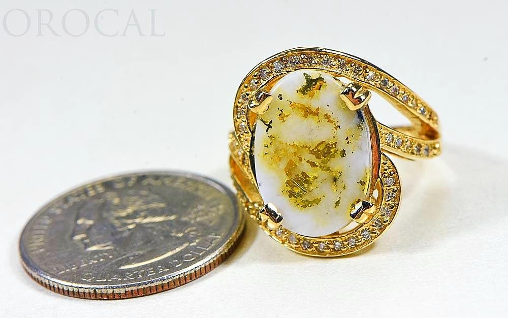 Gold Quartz Ladies Ring "Orocal" RL1105DQ Genuine Hand Crafted Jewelry - 14K Gold Casting