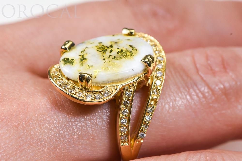 Gold Quartz Ladies Ring "Orocal" RL1105DQ Genuine Hand Crafted Jewelry - 14K Gold Casting