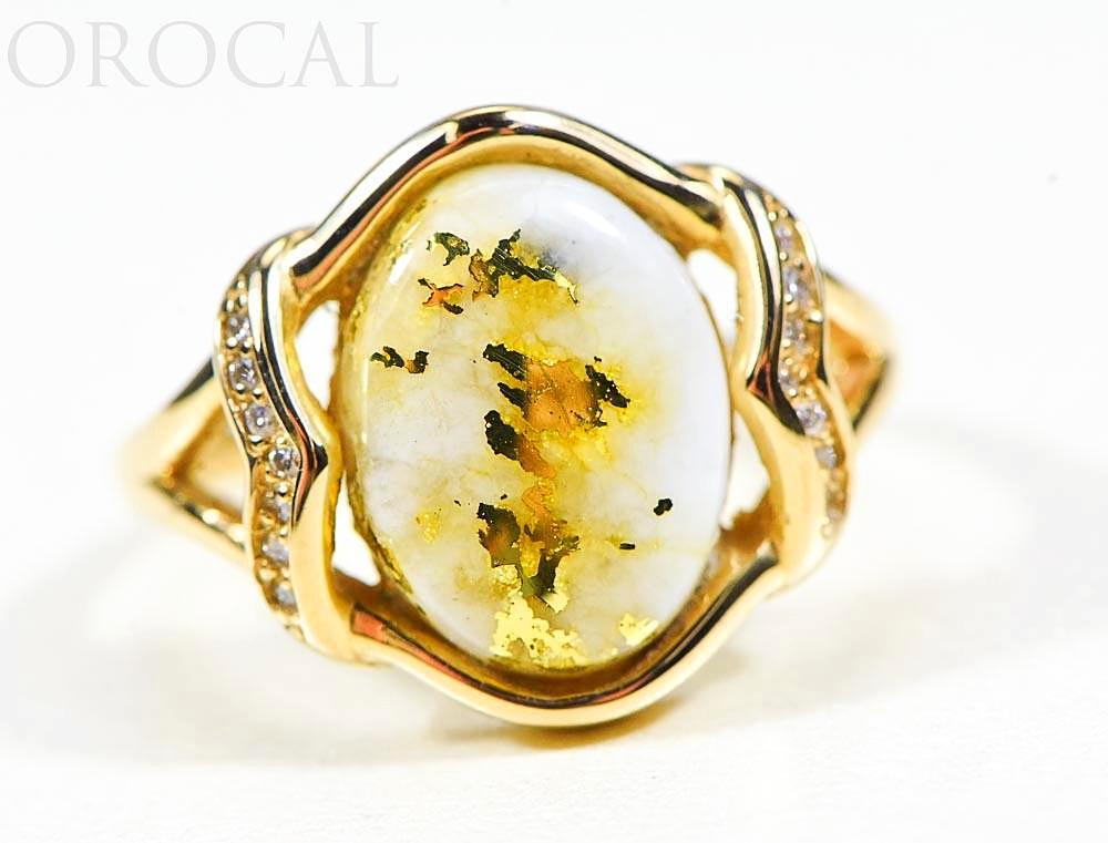 Gold Quartz Ladies Ring "Orocal" RL1107DQ Genuine Hand Crafted Jewelry - 14K Gold Casting