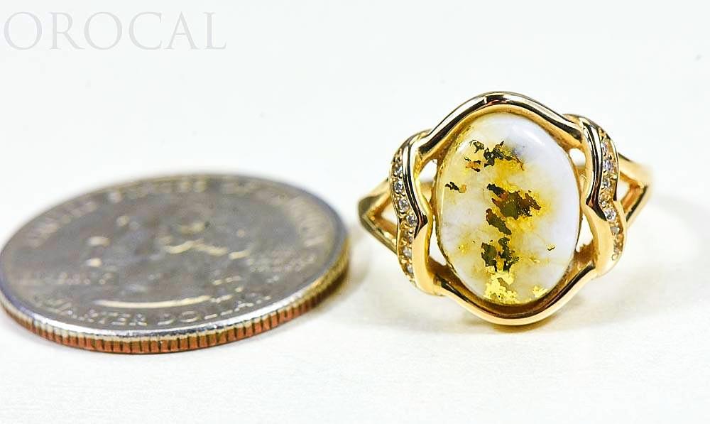 Gold Quartz Ladies Ring "Orocal" RL1107DQ Genuine Hand Crafted Jewelry - 14K Gold Casting