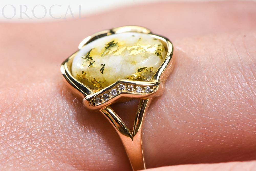 Gold Quartz Ladies Ring "Orocal" RL1107DQ Genuine Hand Crafted Jewelry - 14K Gold Casting