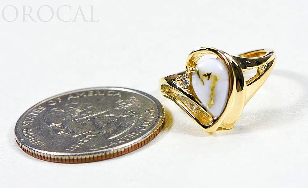 Gold Quartz Ladies Ring "Orocal" RL739D3Q Genuine Hand Crafted Jewelry - 14K Gold Casting