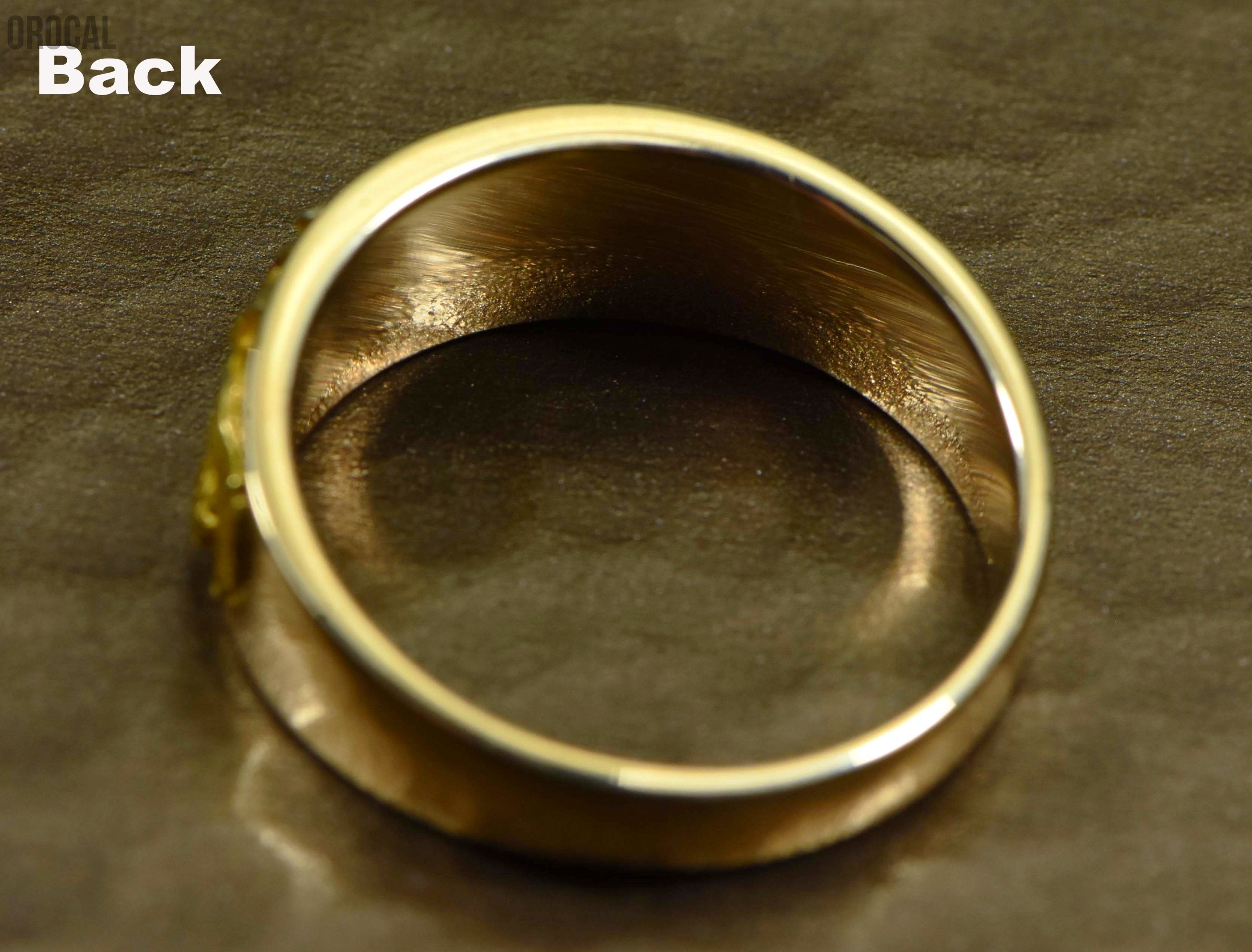Mens Gold Nugget Ring Orocal Rm8.5Mmt Genuine Hand Crafted Jewelry - 14K Casting