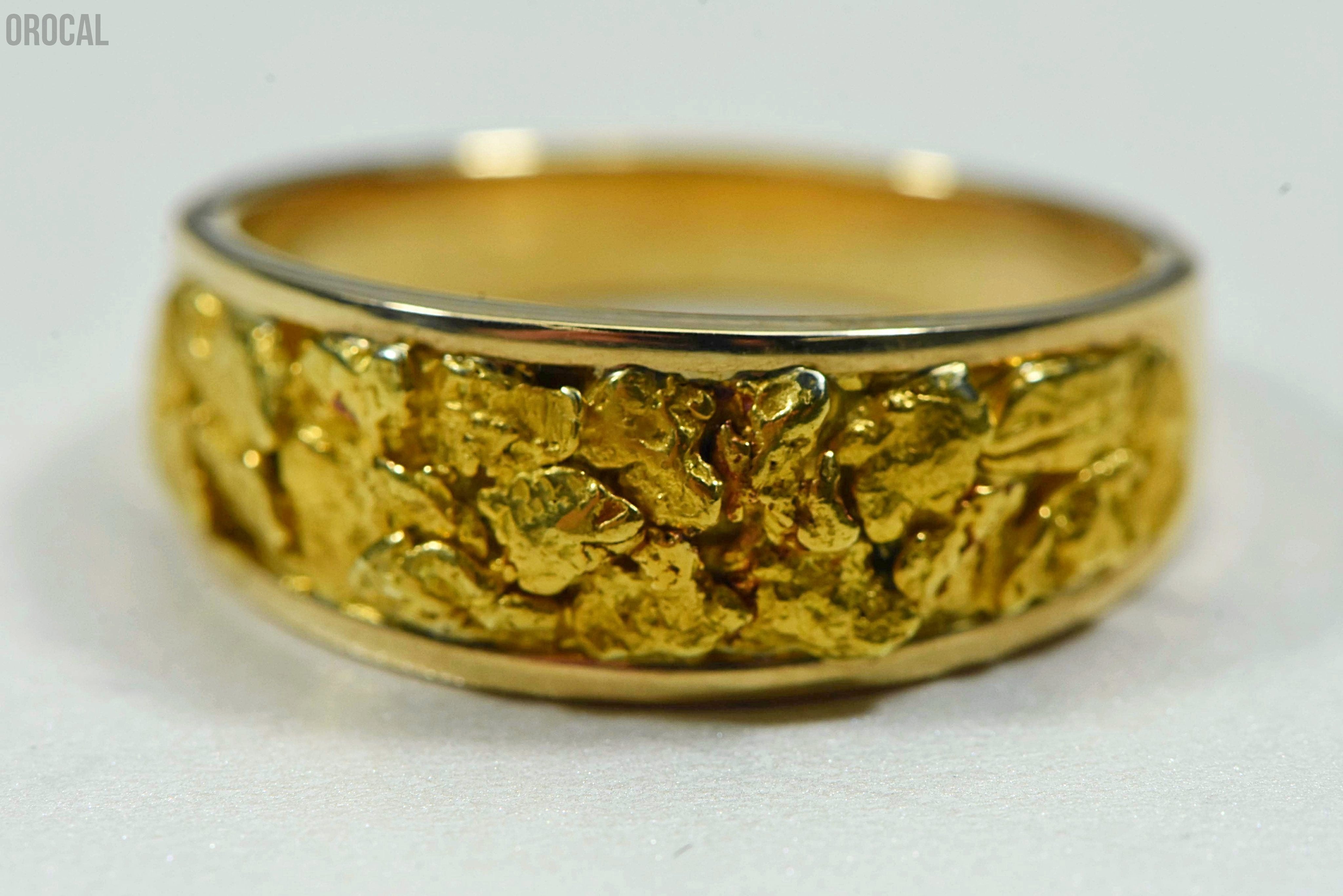 Mens Gold Nugget Ring Orocal Rm8.5Mmt Genuine Hand Crafted Jewelry - 14K Casting