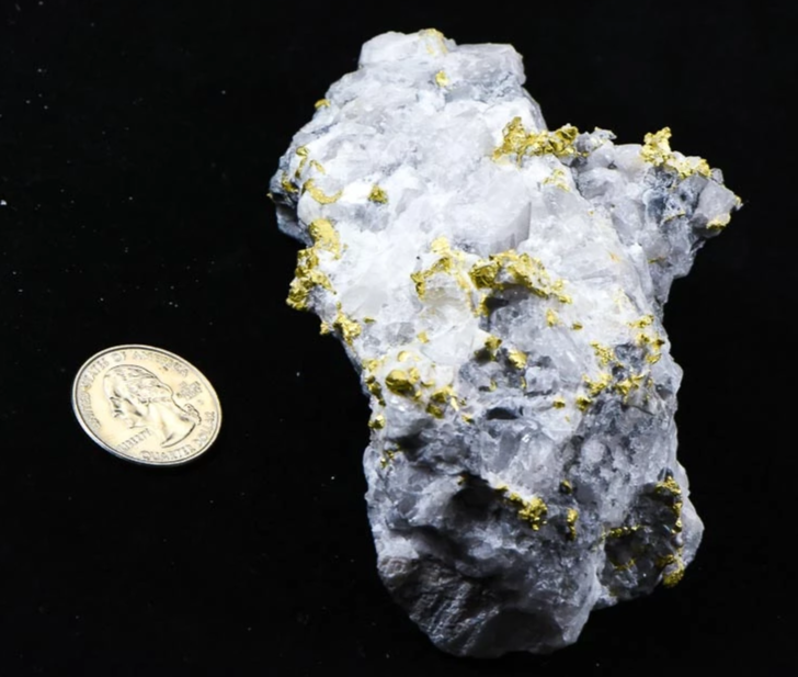 Hand Etched Gold Bearing Quartz Specimen Original 16-1 Mine California 492.24 Grams 14.02 OZ Genuine