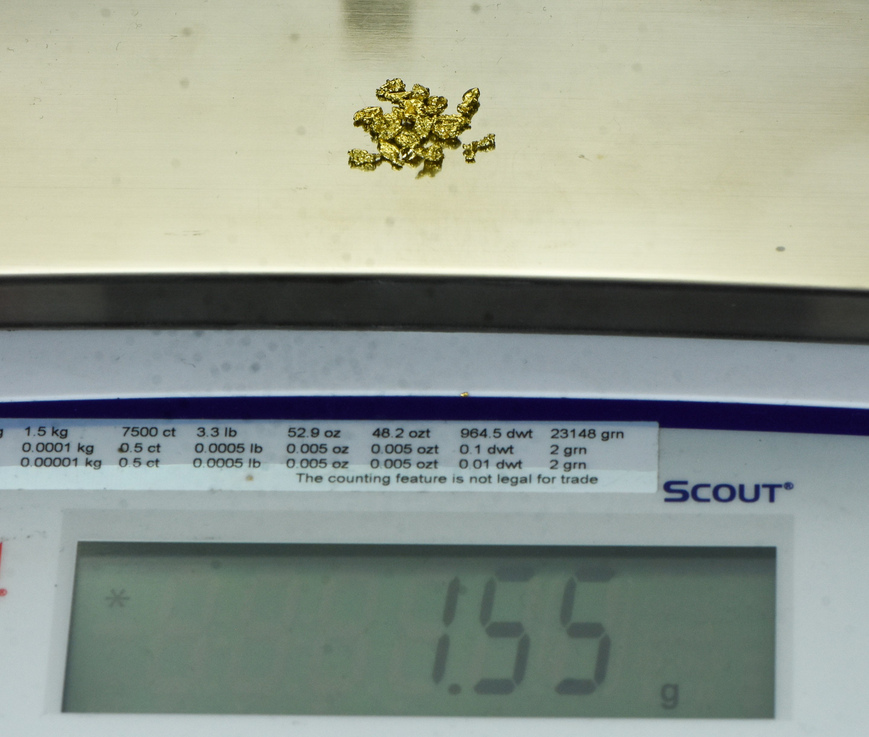Alaskan Yukon Gold Rush Nuggets 10 Mesh .05 Troy Oz. 1.55 Gram,1 DWT