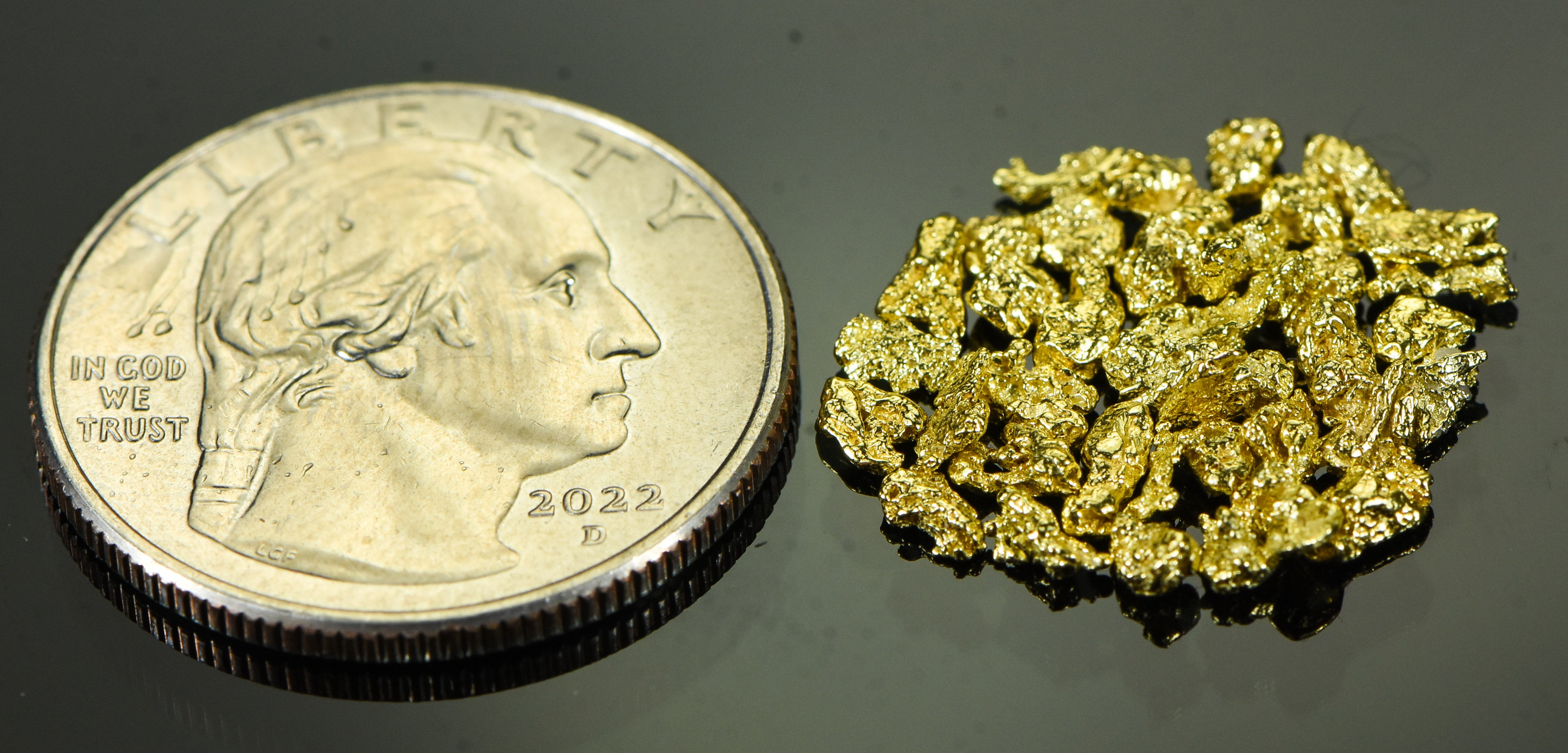 Alaskan Yukon Gold Rush Nuggets 10 Mesh 1/10 Troy Oz 3.1 Gram 2 DWT