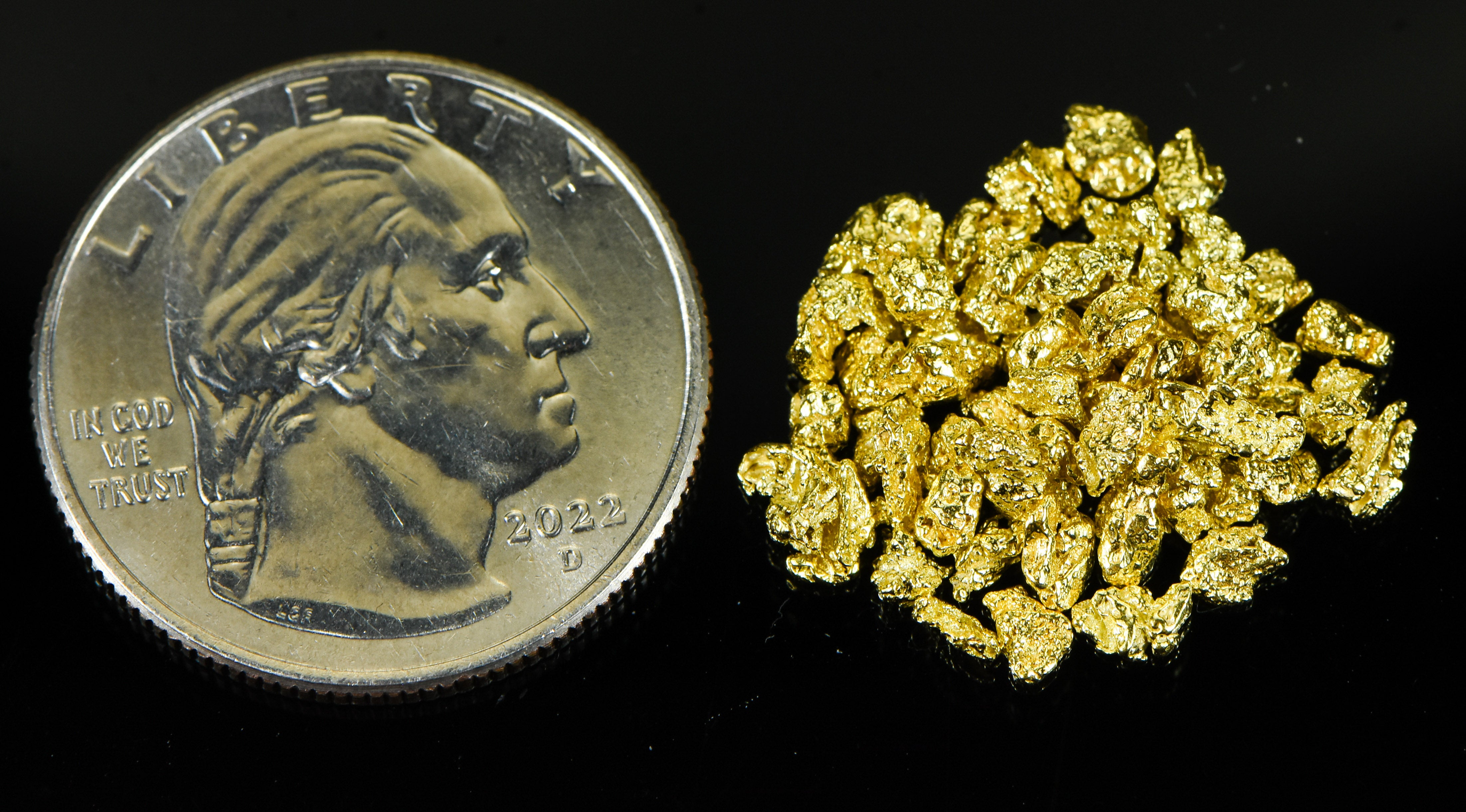 Alaskan Yukon Gold Rush Nuggets 10 Mesh .15 Troy Oz 4.65 Gram 3 DWT