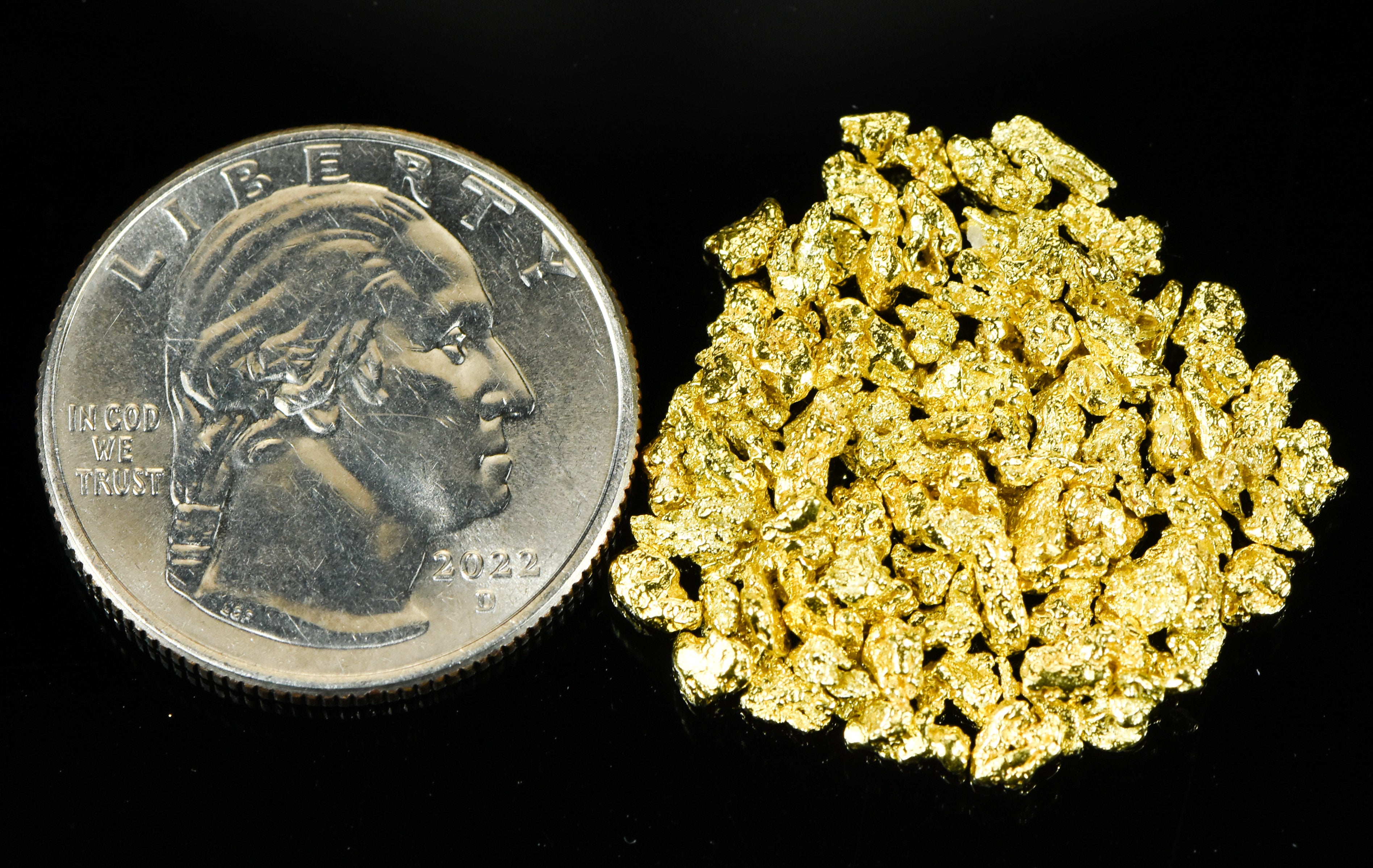 Alaskan Yukon BC Gold Nuggets 10 Mesh 1/4 Troy Oz 7.75 Gram 5 DWT