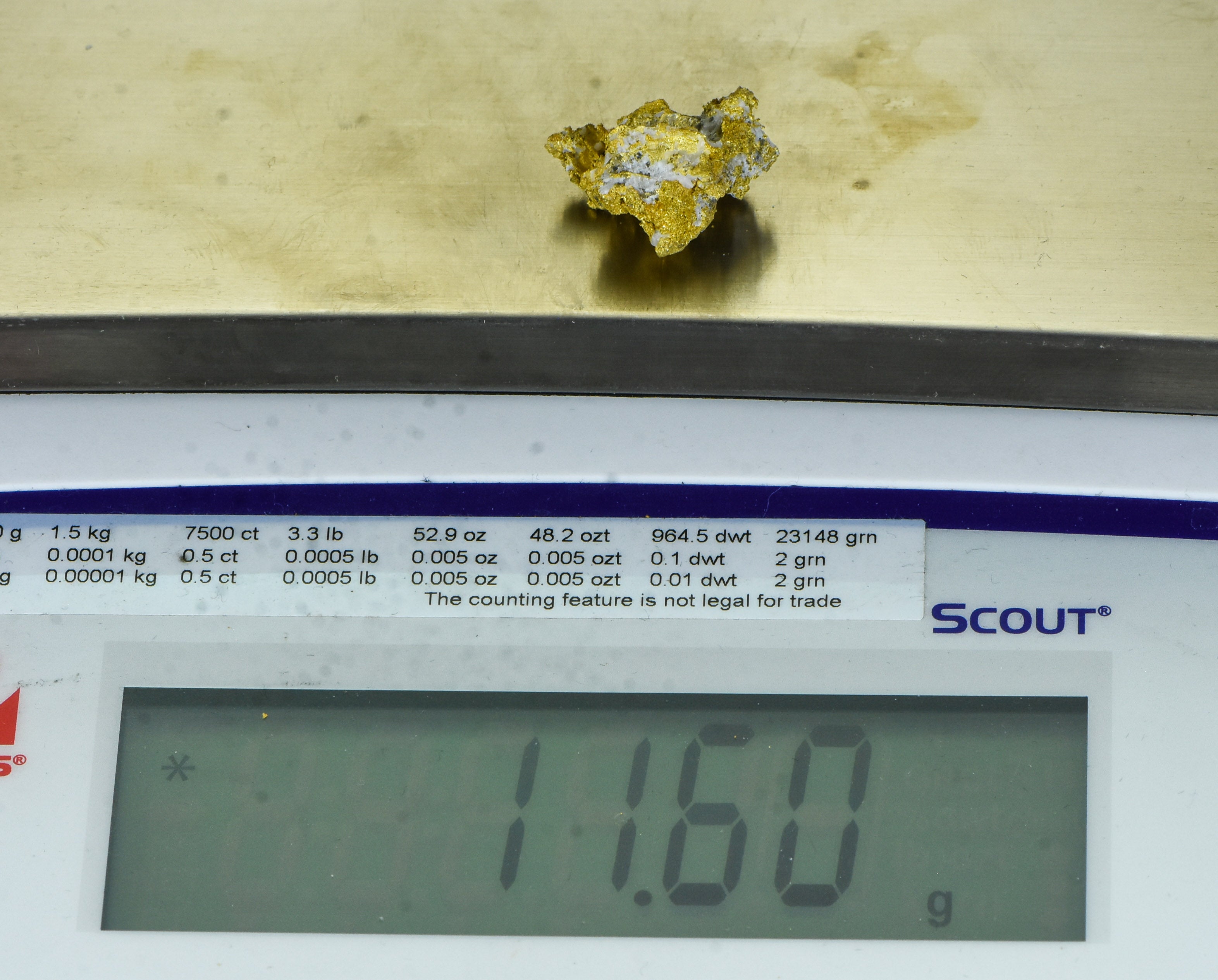 #OM-134-Crystalline Gold Nugget Specimen 11.60 Grams Oriental Mine Sierra County California Rare