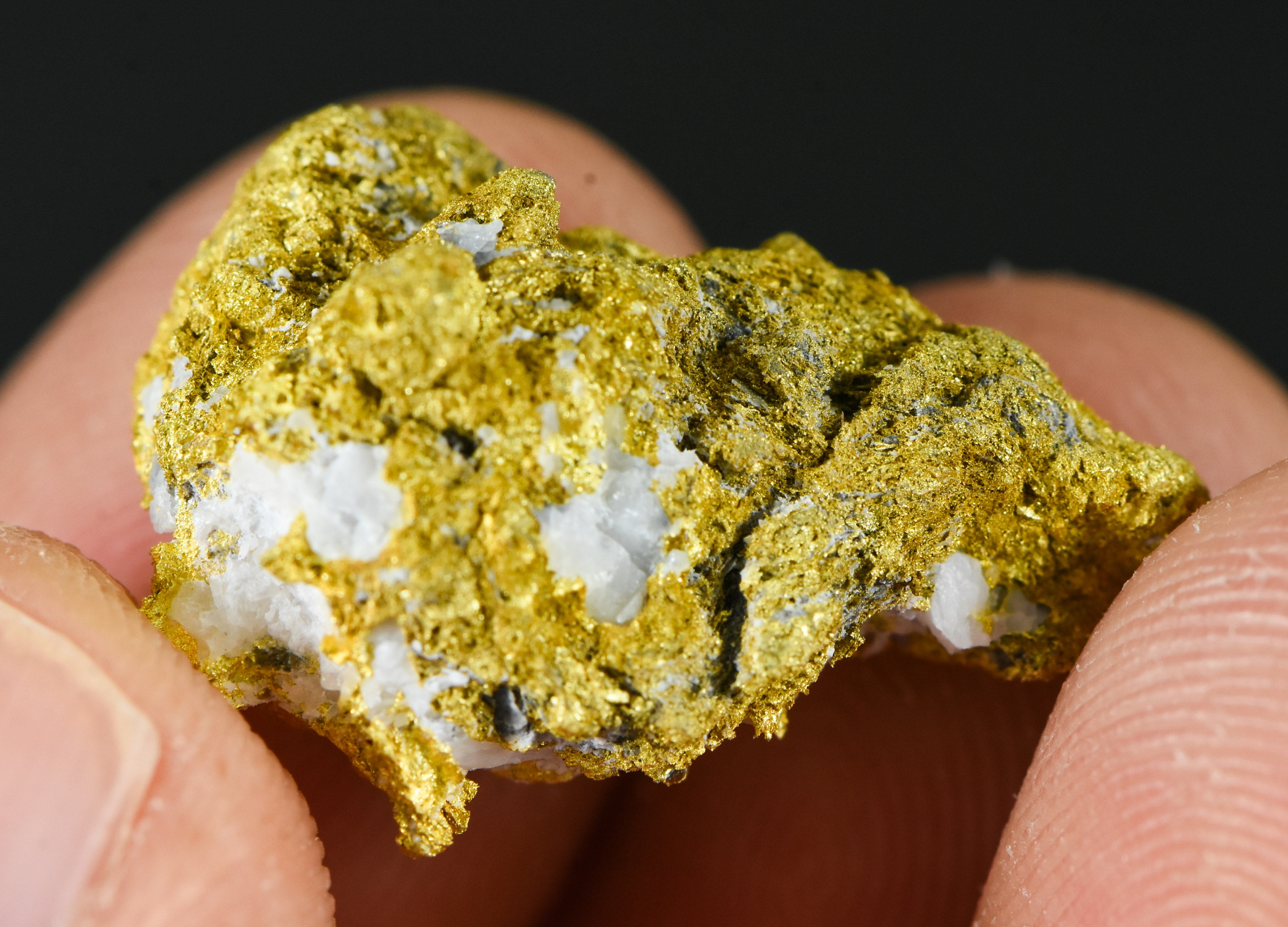 #OM-137-Crystalline Gold Nugget Specimen 10.17 Grams Oriental Mine Sierra County California Rare