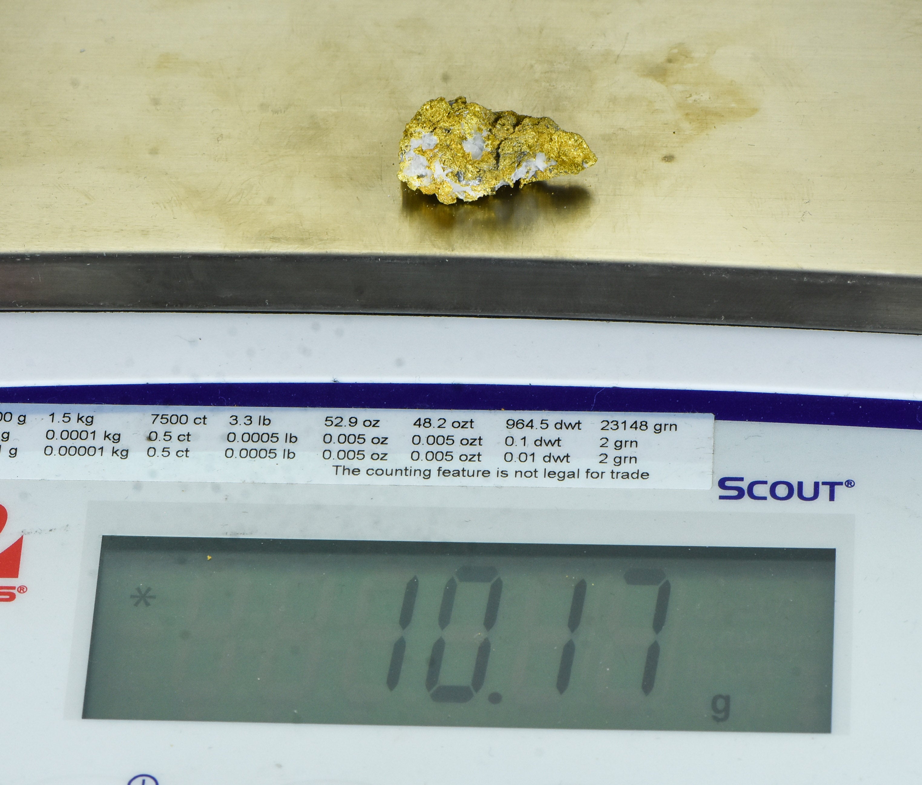 #OM-137-Crystalline Gold Nugget Specimen 10.17 Grams Oriental Mine Sierra County California Rare