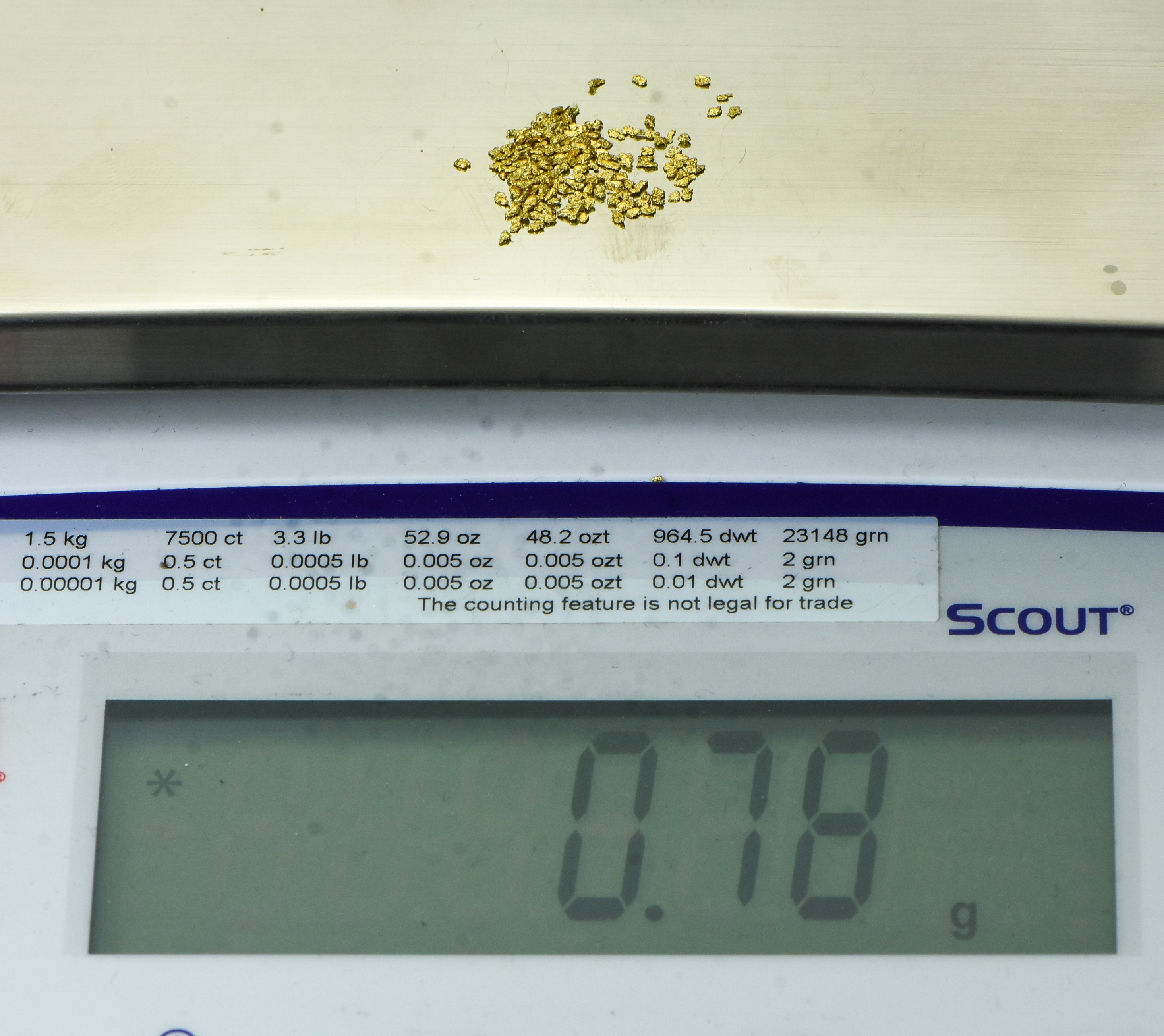 Alaskan Yukon Gold Rush Nuggets #20 Mesh .025 Troy Oz.78 Grams or 1/2 DWT