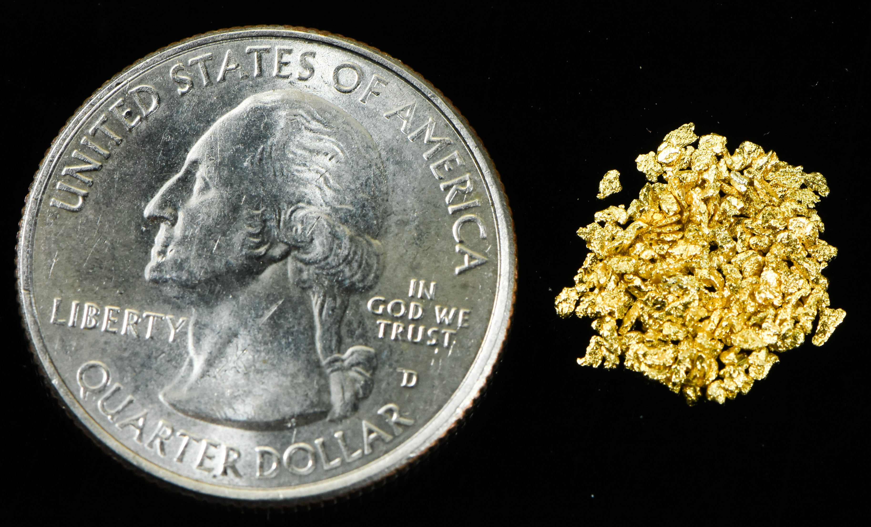 Alaskan Yukon Gold Rush Nuggets #20 Mesh .025 Troy Oz.78 Grams or 1/2 DWT